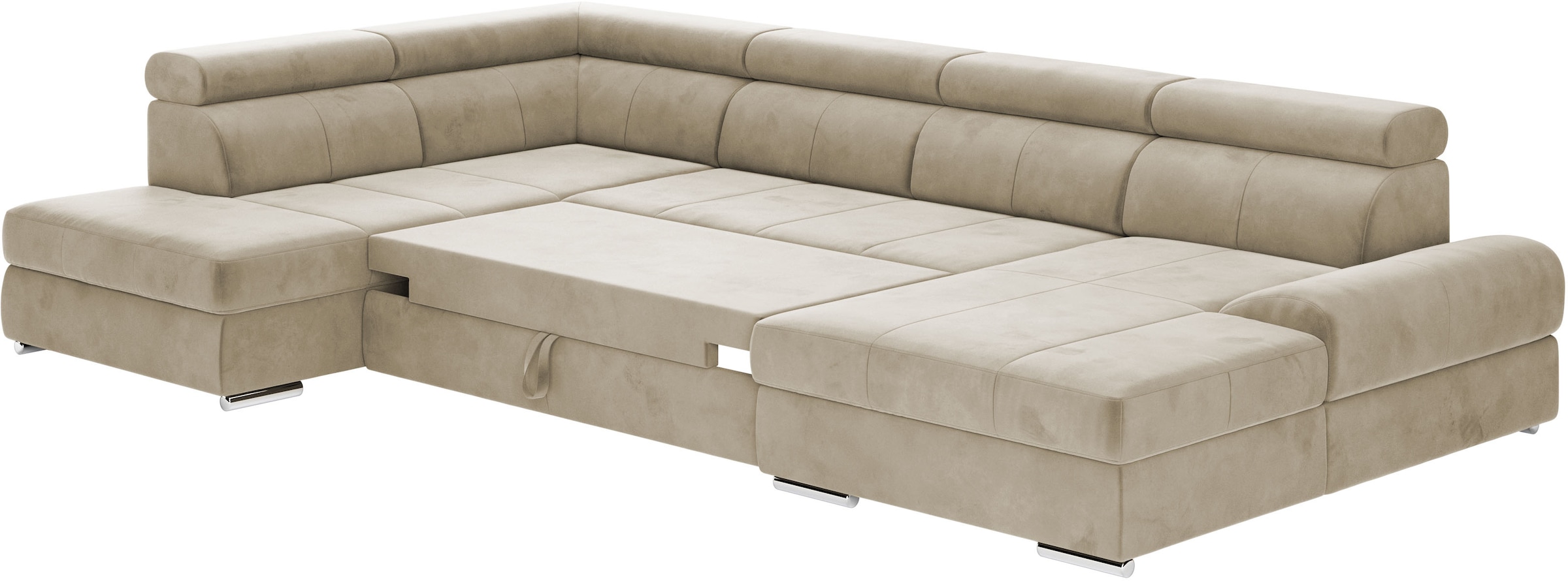 sit&more Wohnlandschaft »U-Form«, mit verstellbaren Kopfteilen, wahlweise mit Bettfunktion