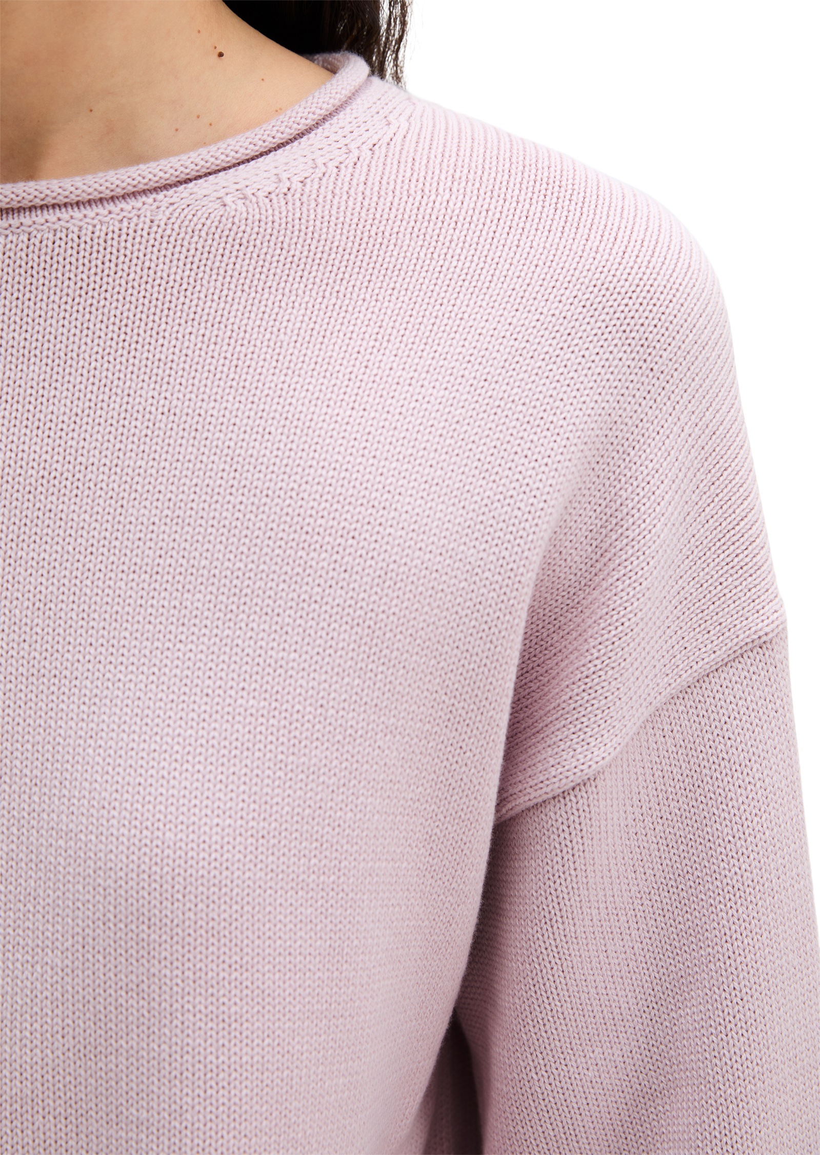 Strickpullover MARC O'POLO "aus Heavy Cotton-Garn", Damen, Gr. XXS, dried rose, Obermaterial: 100% Baumwolle, unifarben, U-Boot-Ausschnitt, Pullover Strickpullover 3
