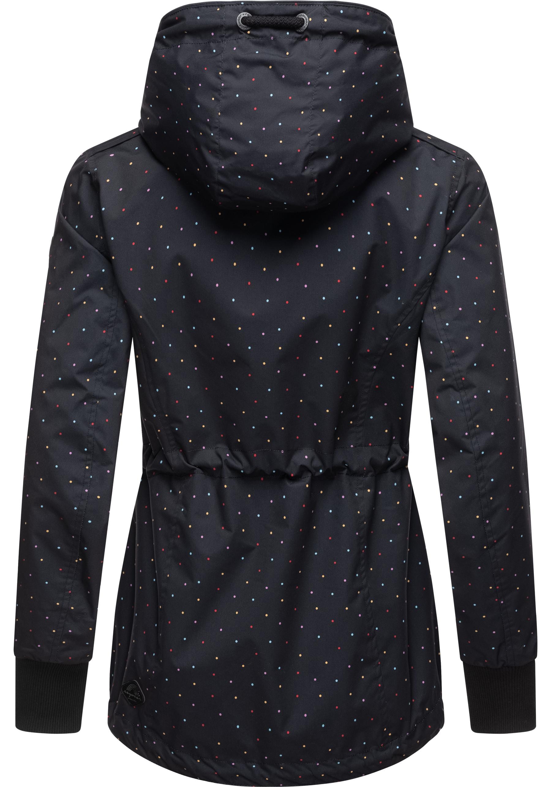 Ragwear Outdoorjacke »Danka Dots«, mit Kapuze, stylische Übergangsjacke mit großer Kapuze