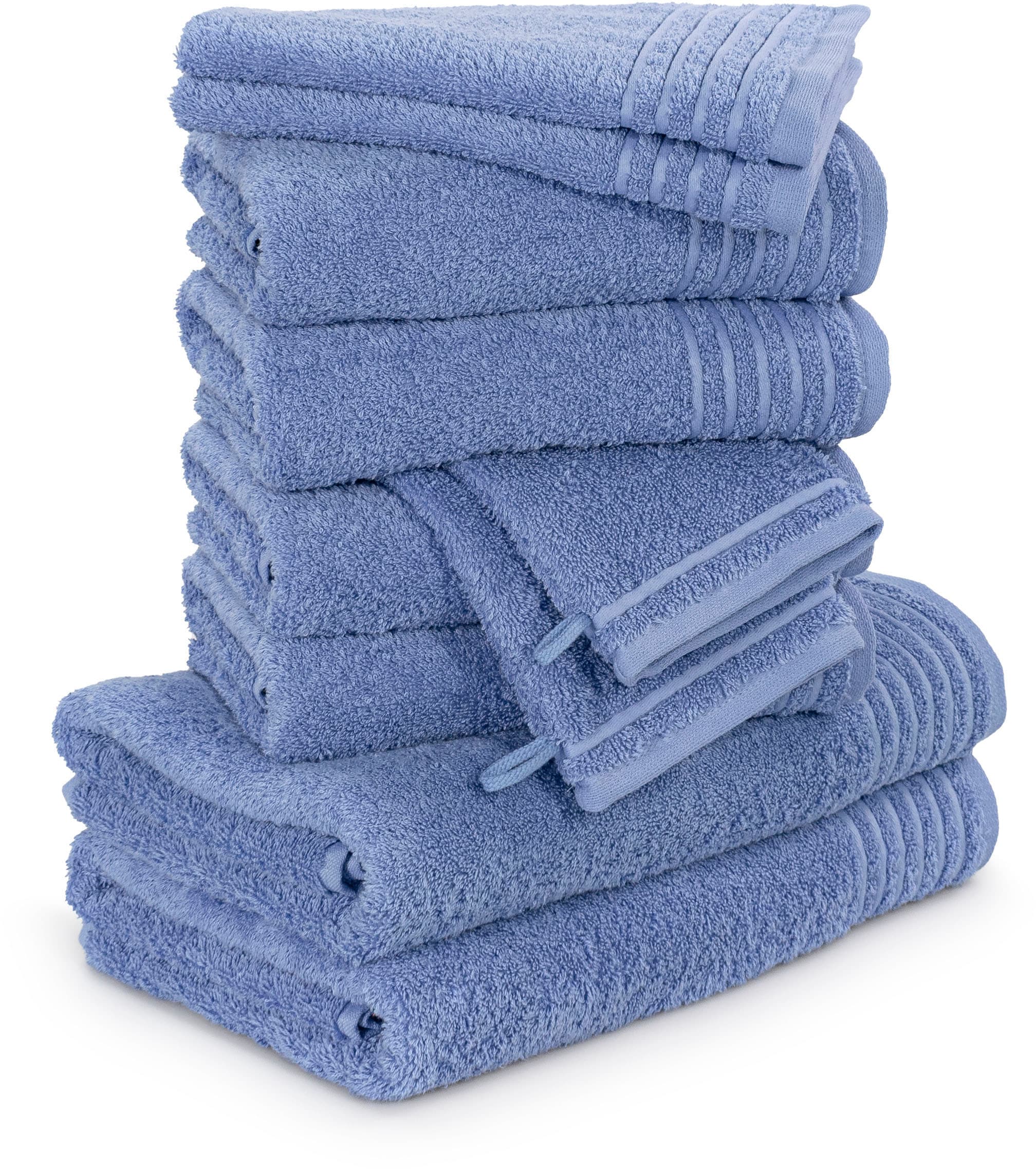 Möve Handtuch Set »New Classic«, 10 tlg., Walkfrottier, Waschhandschuhen, Gäste-, Hand- und Duschtüchern, 100% Baumwolle