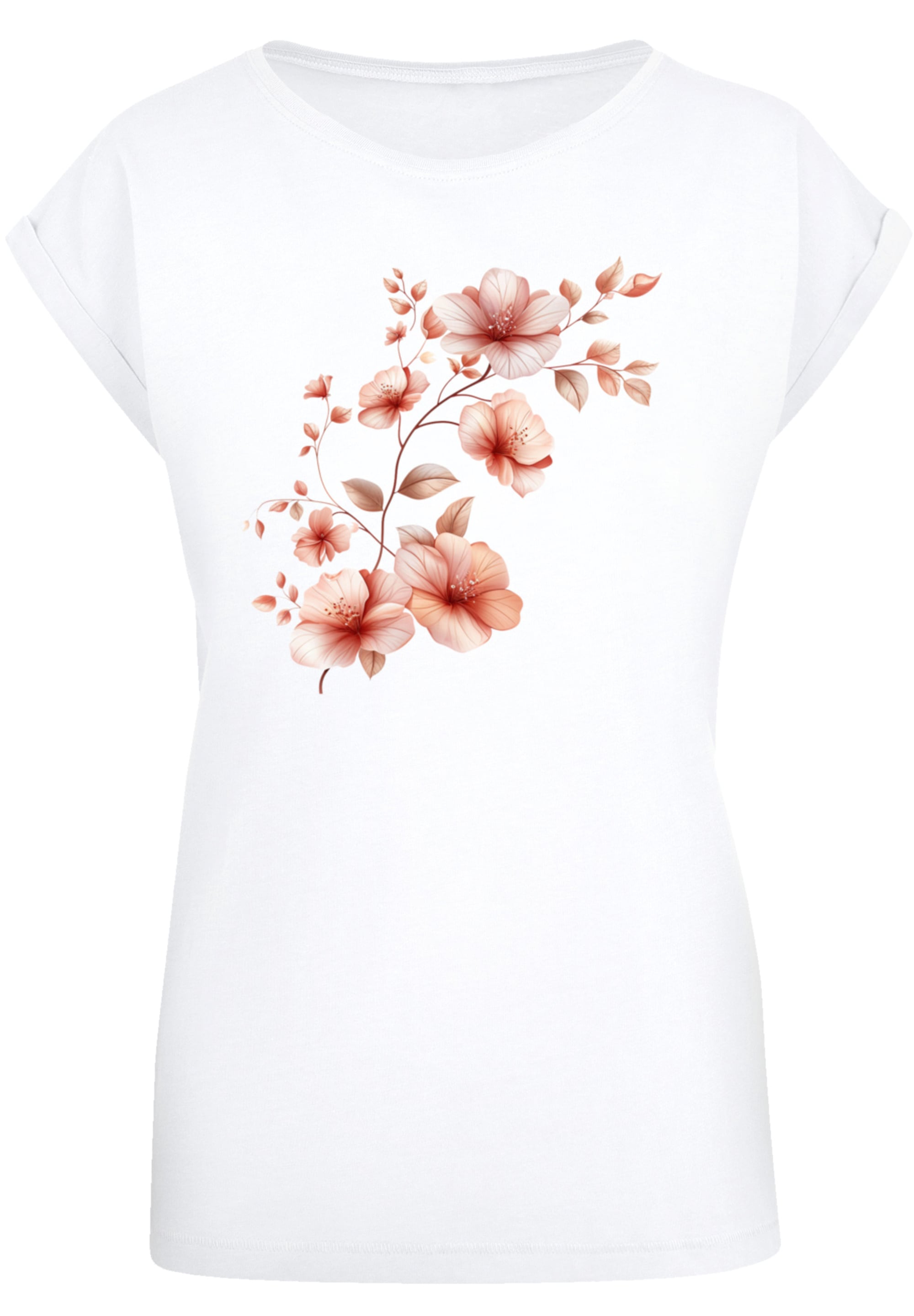 F4NT4STIC T-Shirt »Rosa Blumenzweig 3D«, Premium Qualität