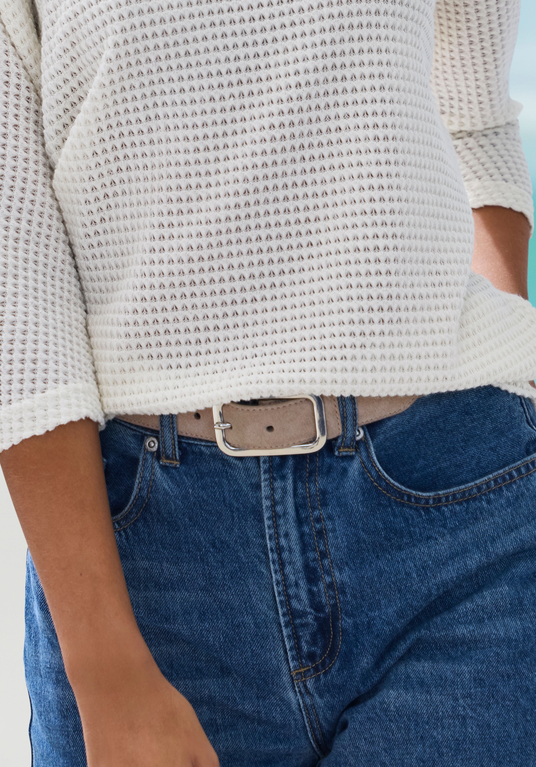 LASCANA Hüftgürtel »Ledergürtel, Anzuggürtel, Hosengürtel, Jeansgürtel, Gürtel« NEU aus hochwertigem Leder mit eleganter Schnalle