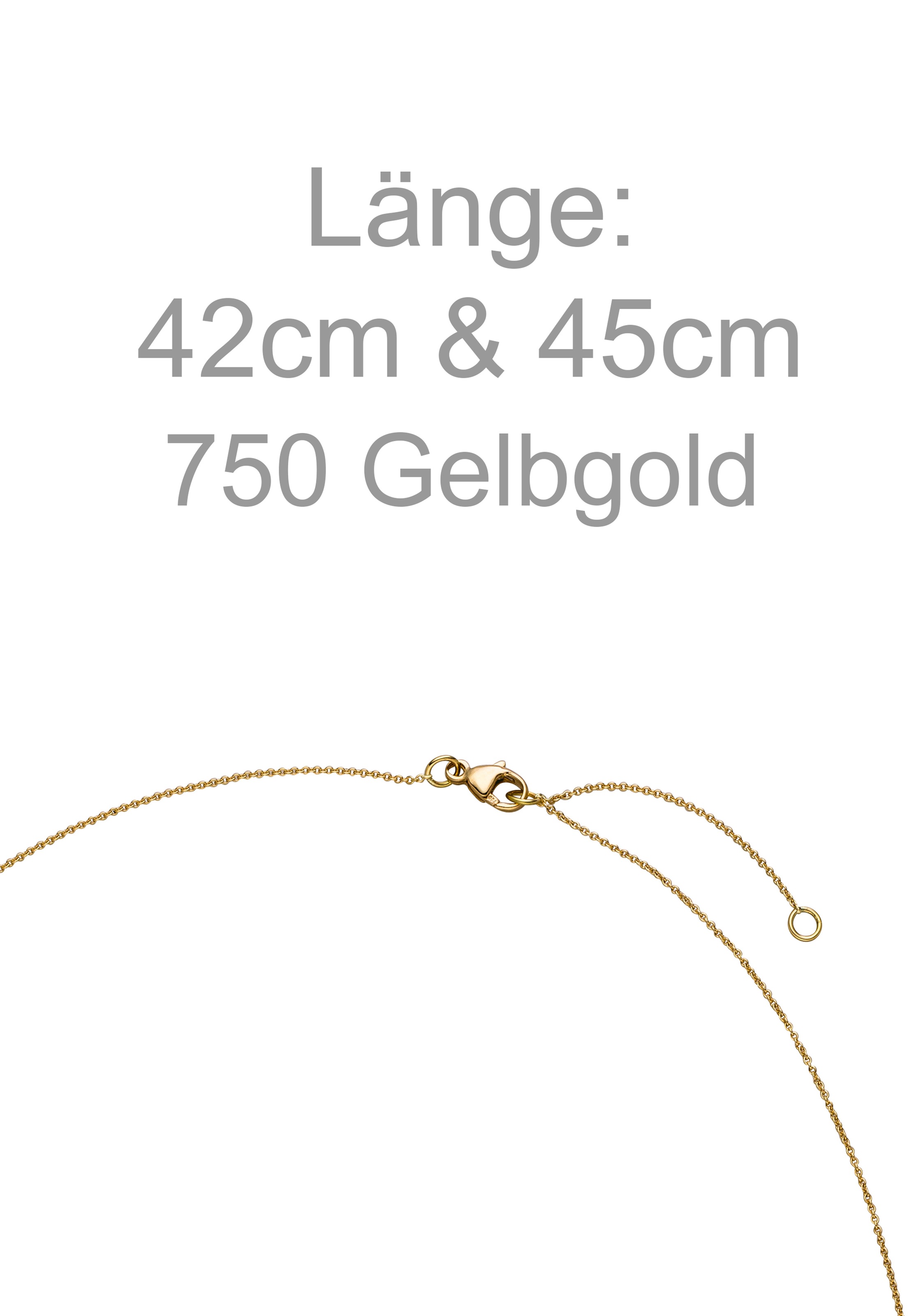 JOBO Collier 750 Gold mit 6 Diamanten 45 cm