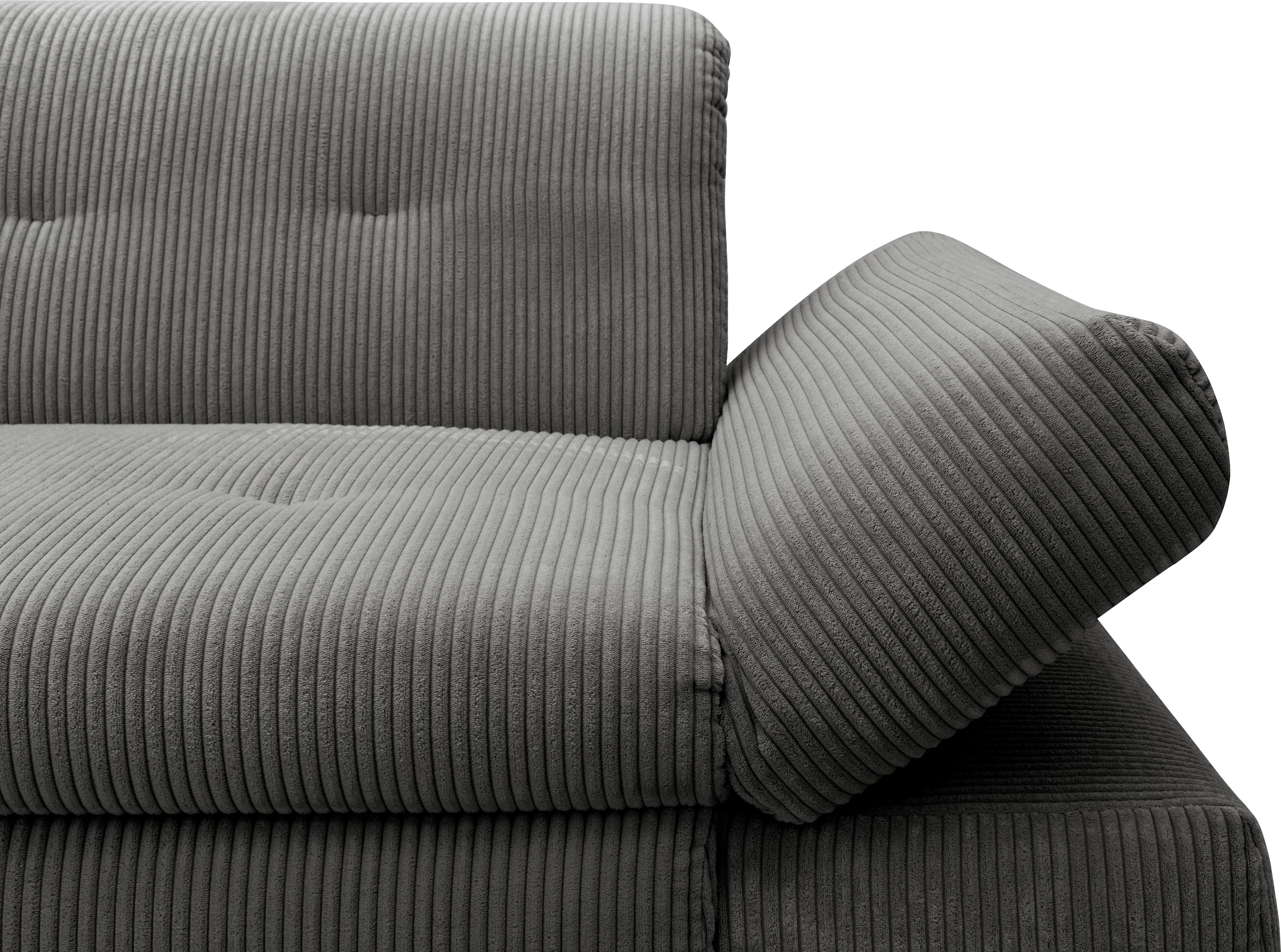 DOMO collection Ecksofa »Moric, L-Form, XXL-Sofa - Breite 300cm«, wahlweise mit Bettfunktion und Armteilverstellung, Cord