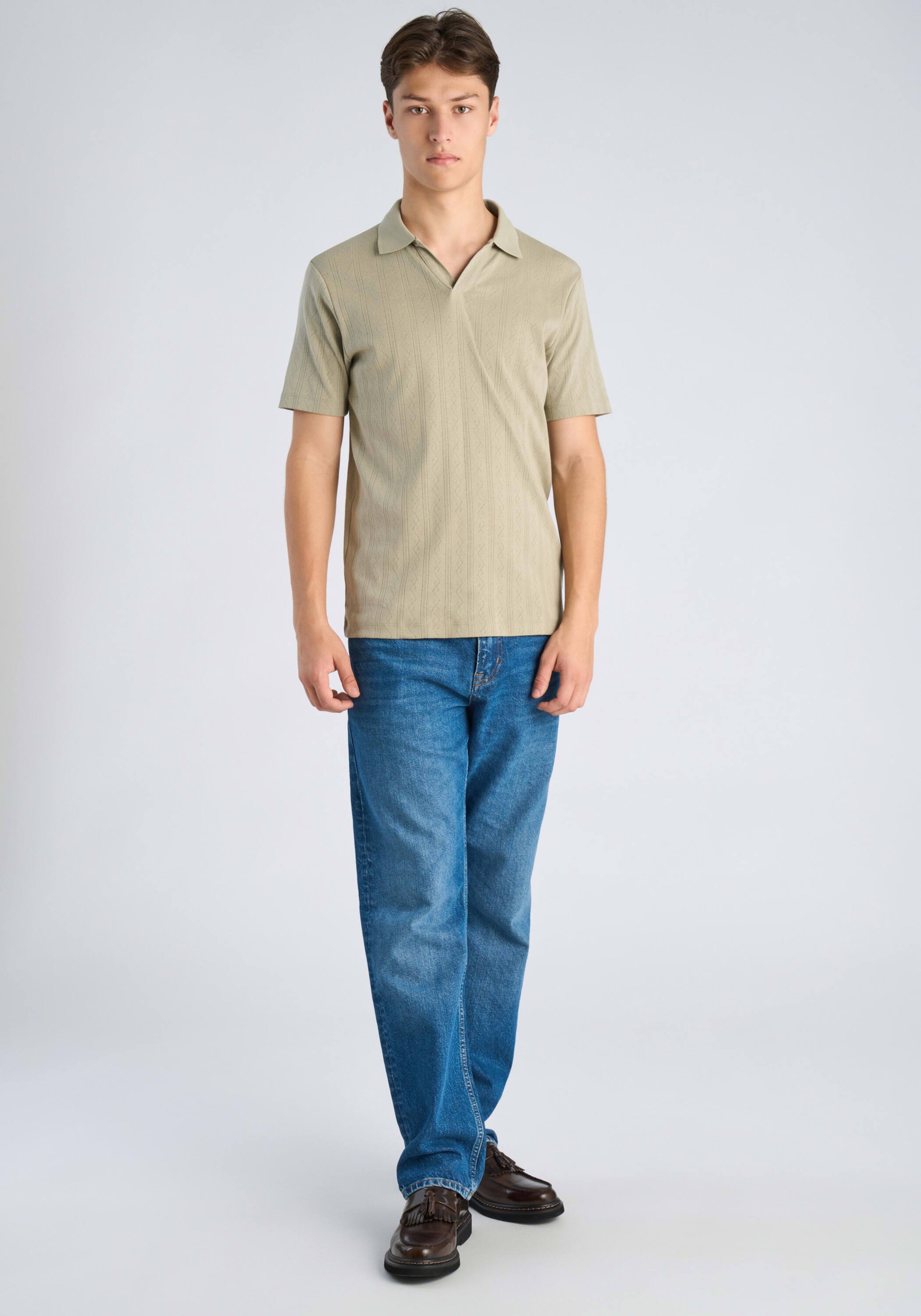 Lindbergh Poloshirt Relaxed Fit Dusty Olive XXL 3
