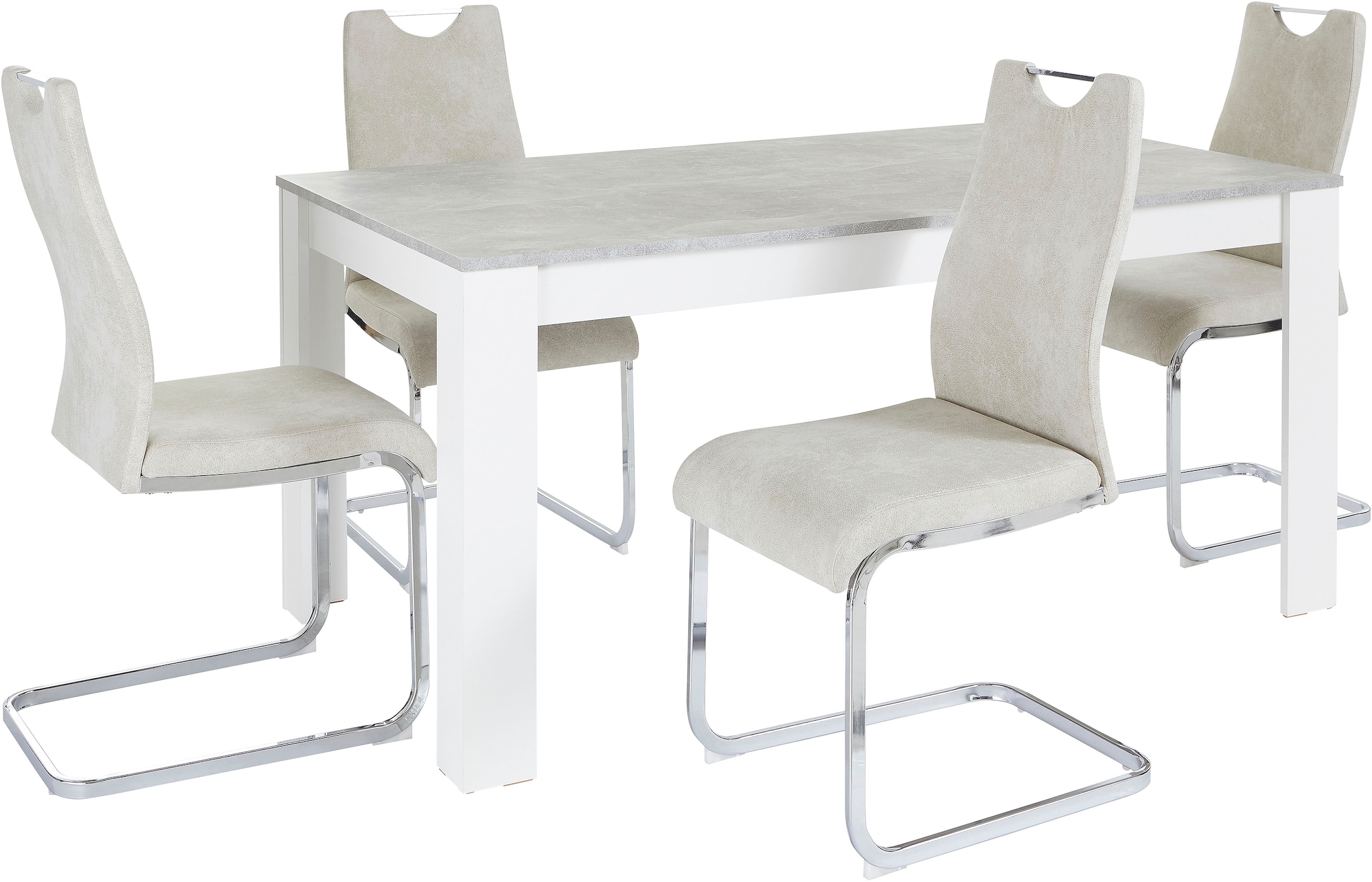 Home affaire Essgruppe »Milano«, (Set, 5 tlg.), 4 Stühle und 1 Tisch