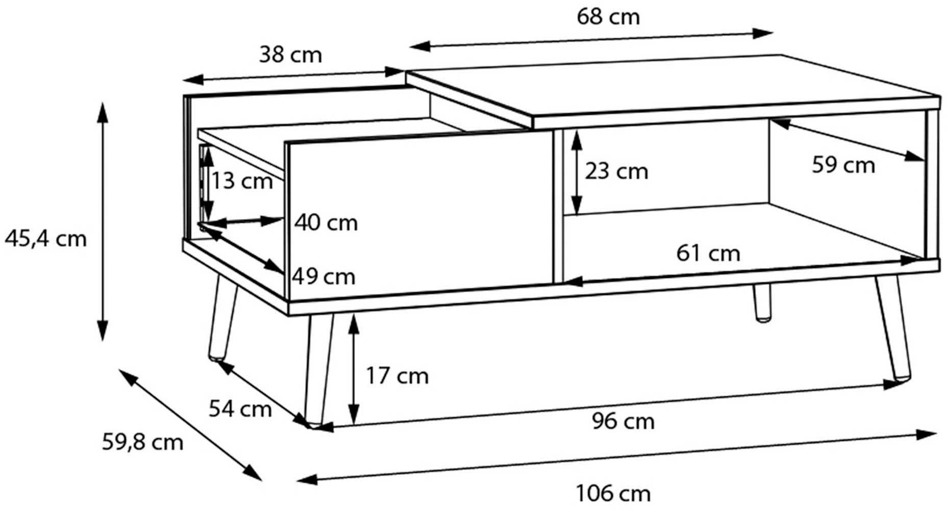 FORTE Couchtisch »Harllson EasyKlix by Forte«, die neue geniale Art Möbel aufzubauen, fast ohne Werkzeug
