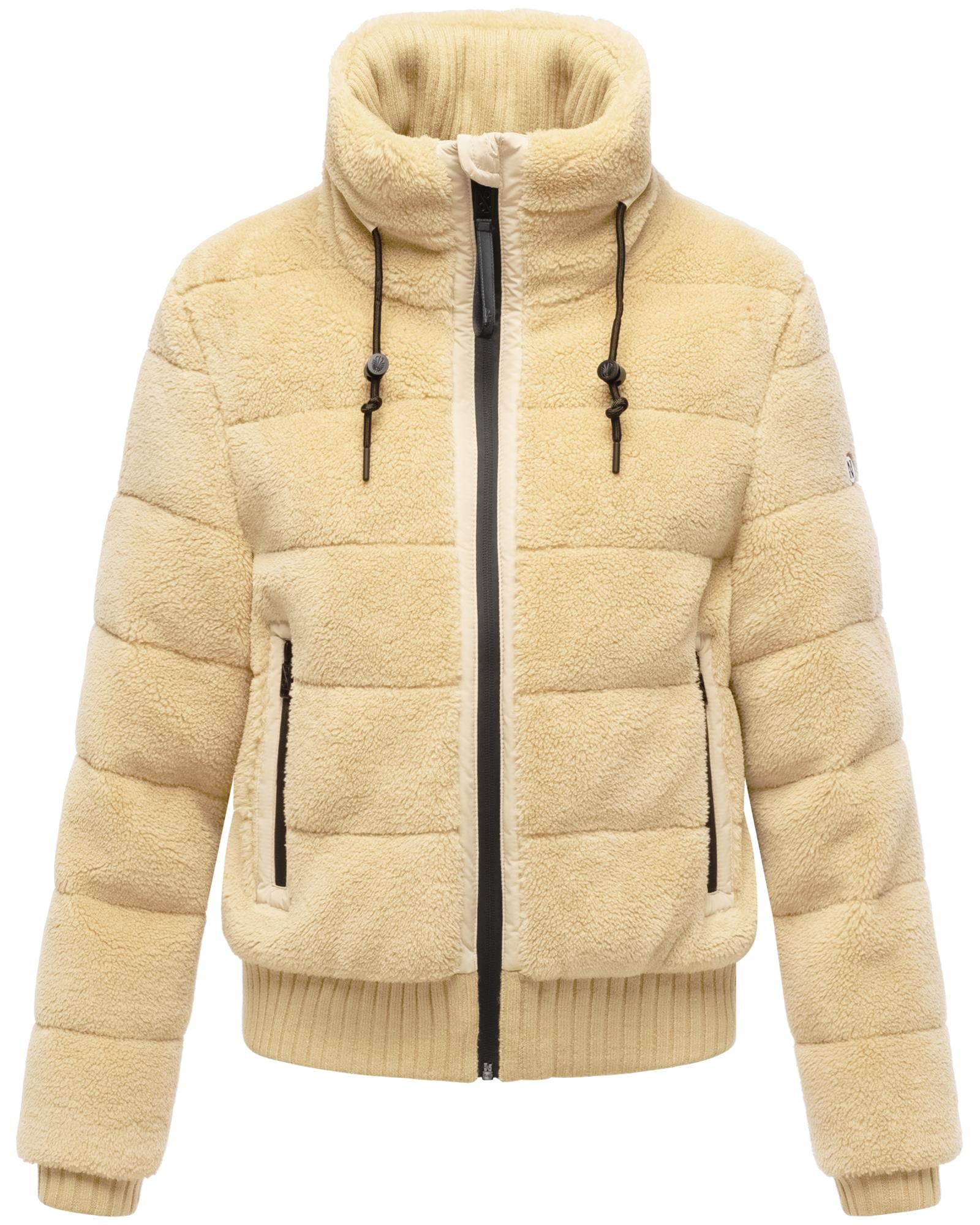 Navahoo Plüschjacke "Schneepuder 14" ohne Kapuze warme Damen Teddyjacke für den Winter