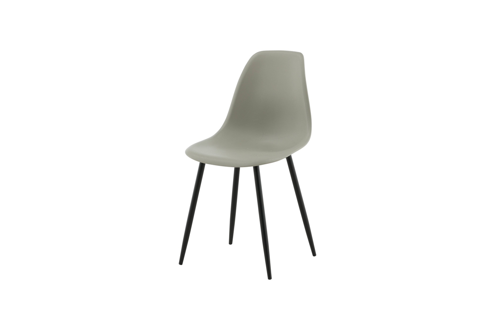 VENTURE DESIGN Polar Plastic Esszimmerstuhl, grauer Kunststoff und schwarzes Metall, grau