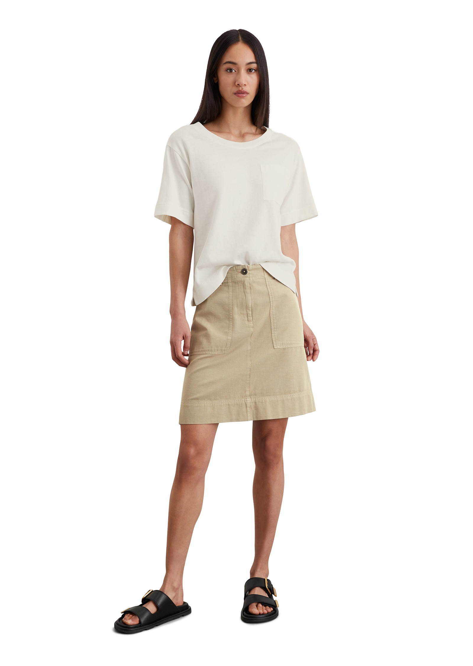 Marc O'Polo T-Shirt »mit aufgesetzter Satin-Tasche«