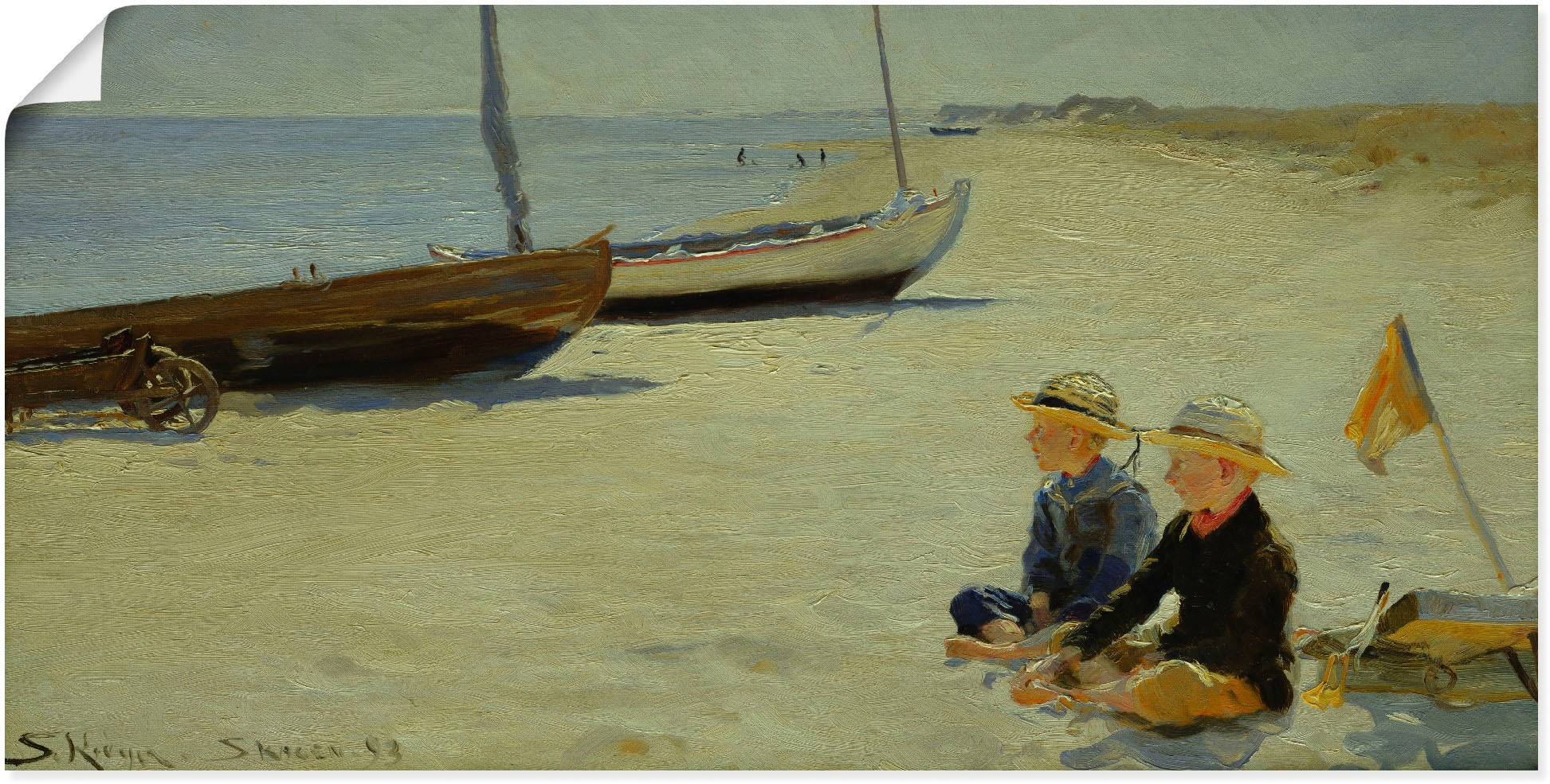 Artland Wandbild »Jungen am Strand von Skagen. 1893«, Kind, (1 St.), als Leinwandbild, Wandaufkleber oder Poster in versch. Größen