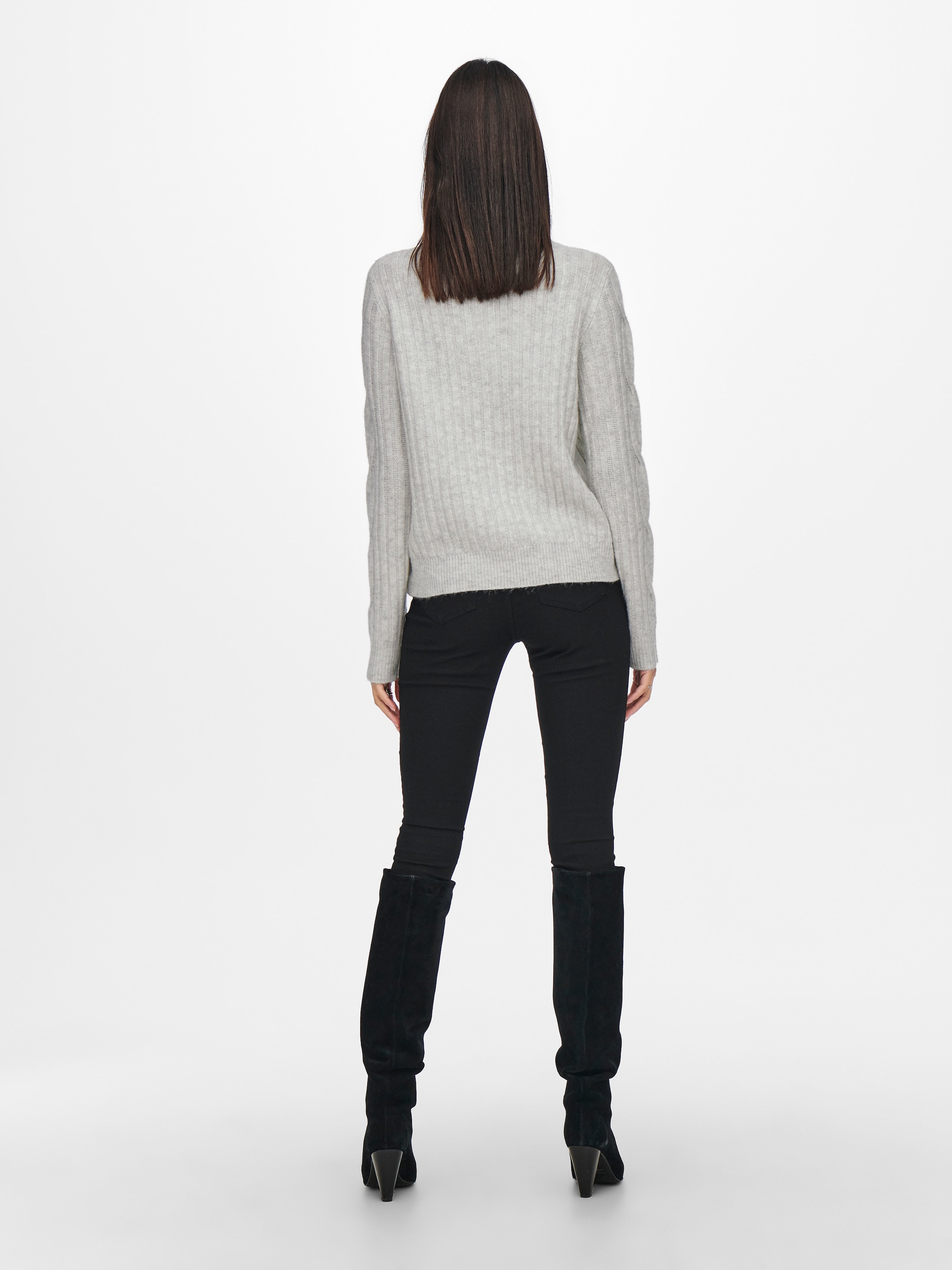 JDY Stehkragenpullover »JDYANDREA L/S ZIP CABLE PULLOVE KNT NOOS«