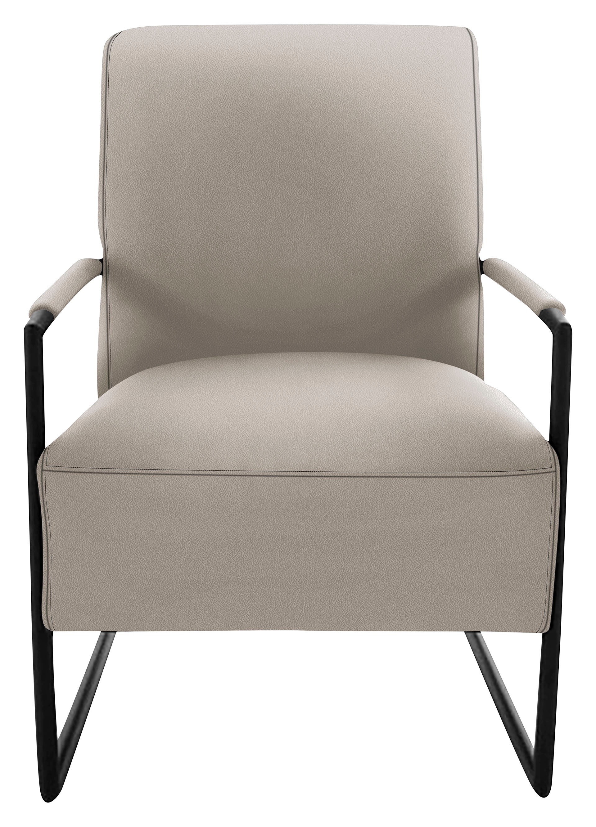 K+W Komfort & Wohnen 1100000002199 mit bezogenen Armlehnen, Gestell in Metall schwarz Struktur