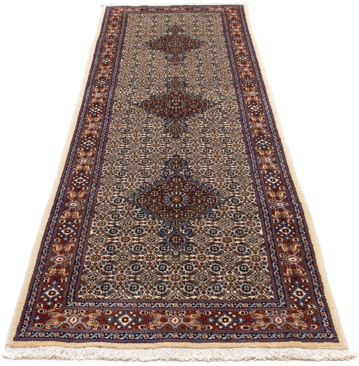 Wollteppich »Täbriz - 50 Raj Blumenmuster Beige 90 x 60 cm«, rechteckig, 8 mm Höhe,...