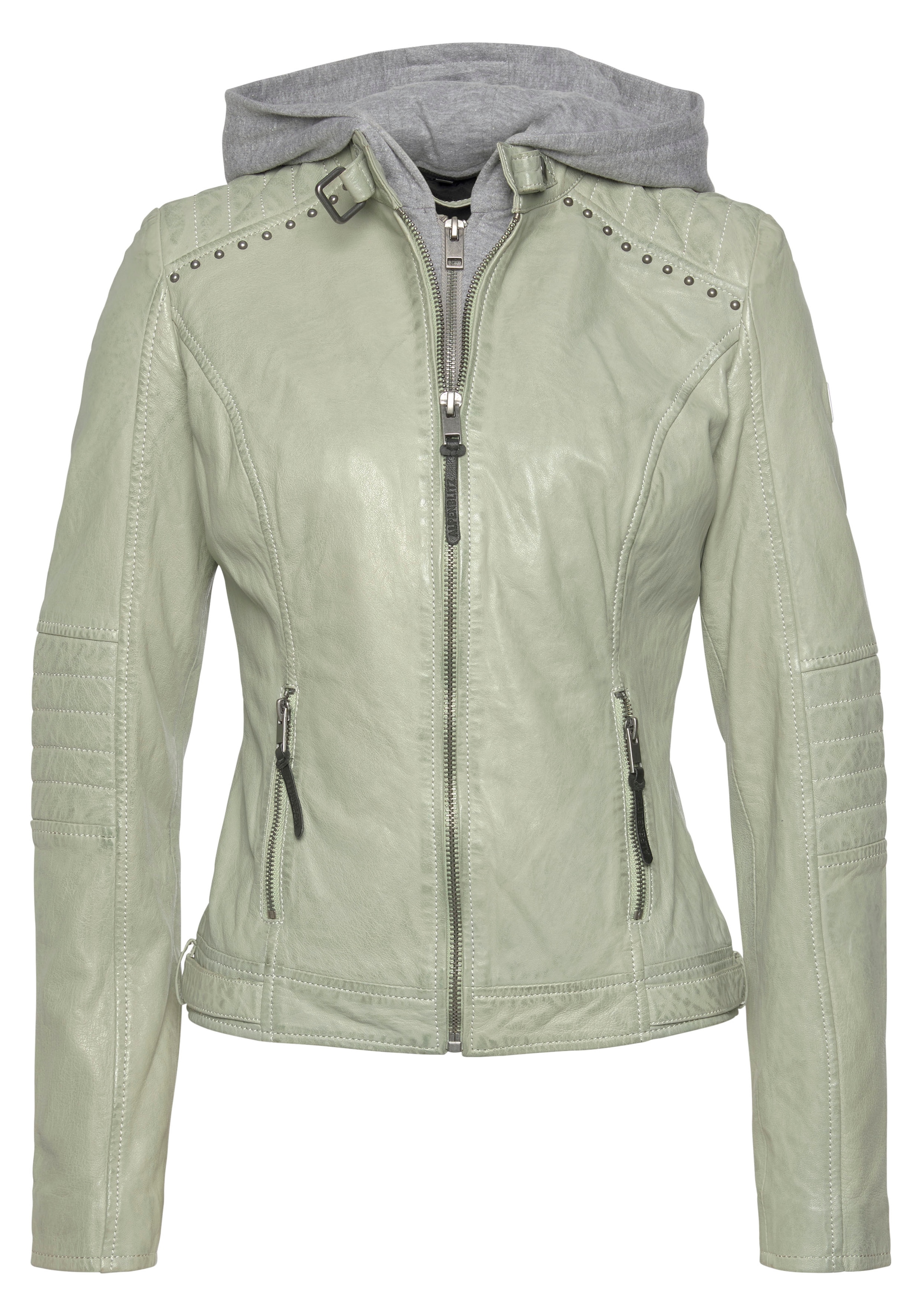 ALPENBLITZ Lederjacke »Lissabon«, mit Kapuze, für Sommer und Übergangszeit, aus Lammnappaleder, stylisch