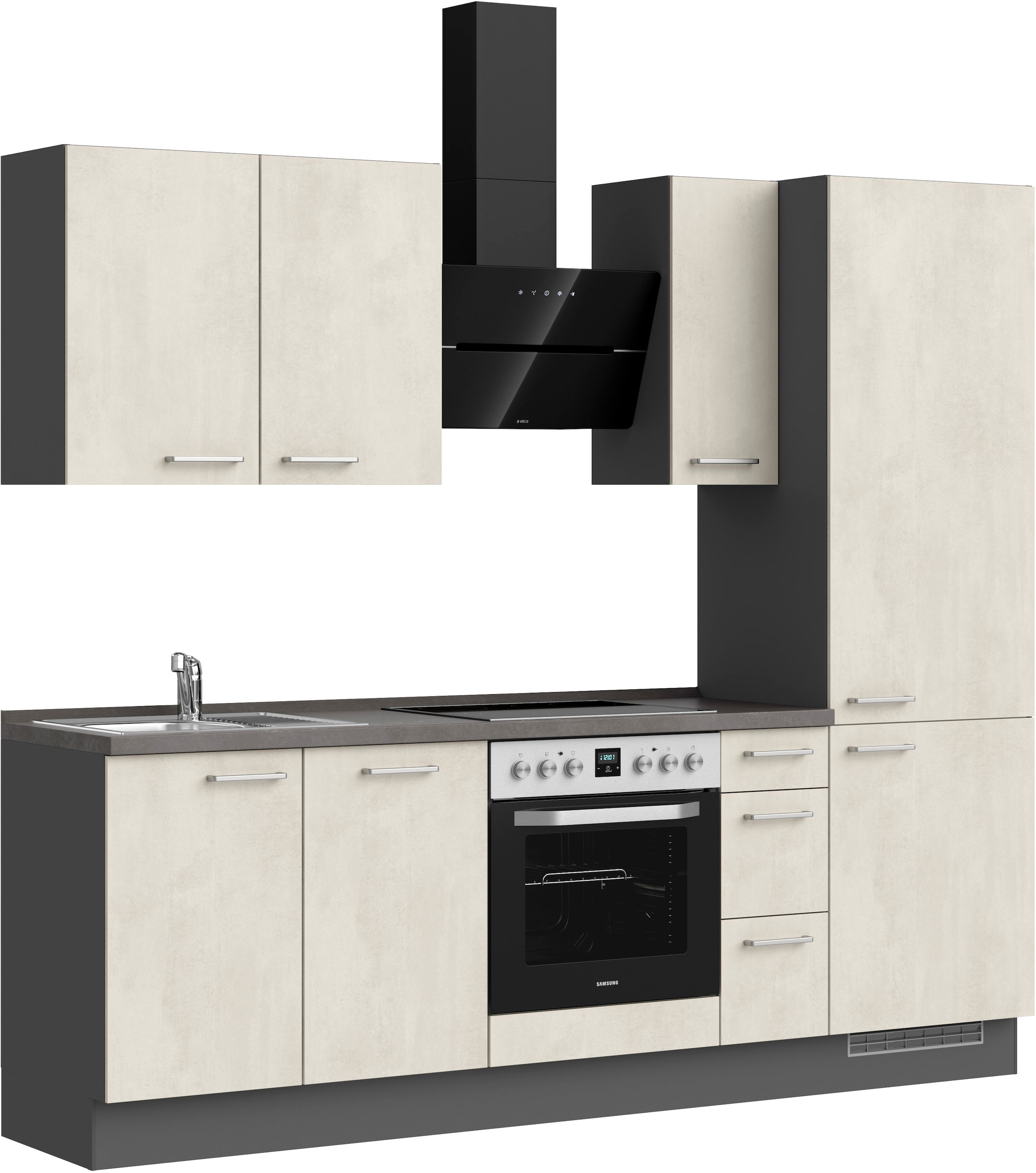 nobilia® Küchenzeile »"Riva II"«, vormontiert, Ausrichtung wählbar, Breite 240 cm, wahlw. mit E-Geräten