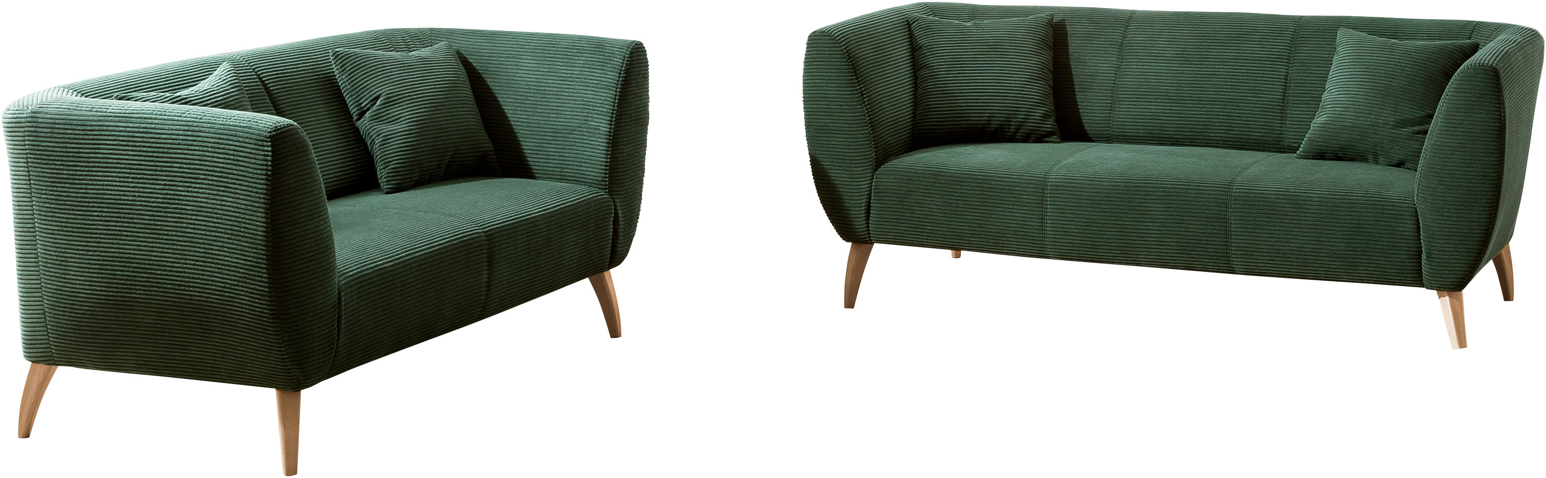 Home affaire Polstergarnitur "Colori modern und bequem, schmale Armlehnen, tolle Detailverarbeitung" Set, 3-Sitzer und 2-Sitzer, 2 Stk. tlg. zwei verschiedene Fußfarben wählbar