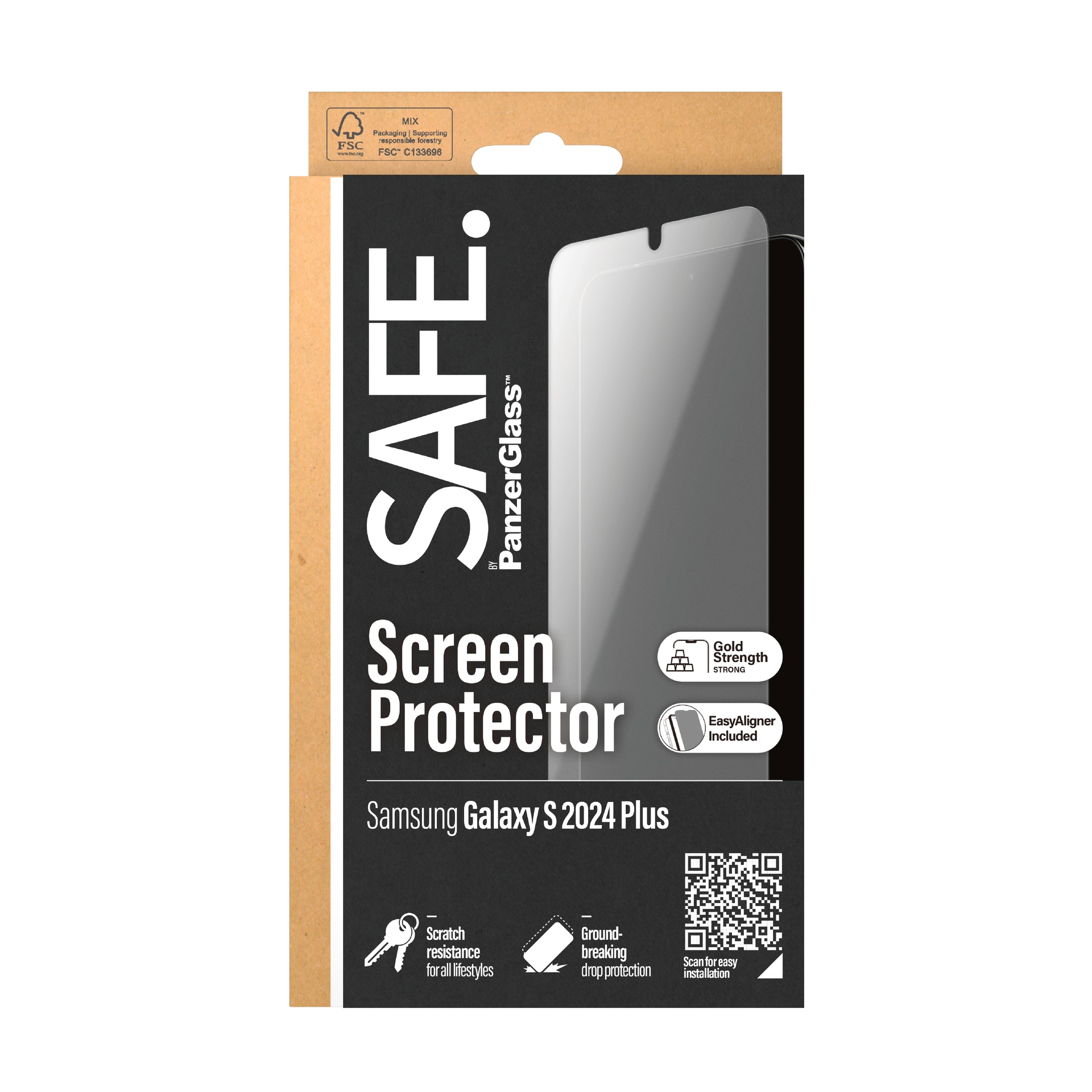 SAFE by PanzerGlass Displayschutzglas »Ultra Wide Fit Screen Protector«, für Samsung Galaxy S24+, Displayschutzfolie, stoßfest, kratzbeständig
