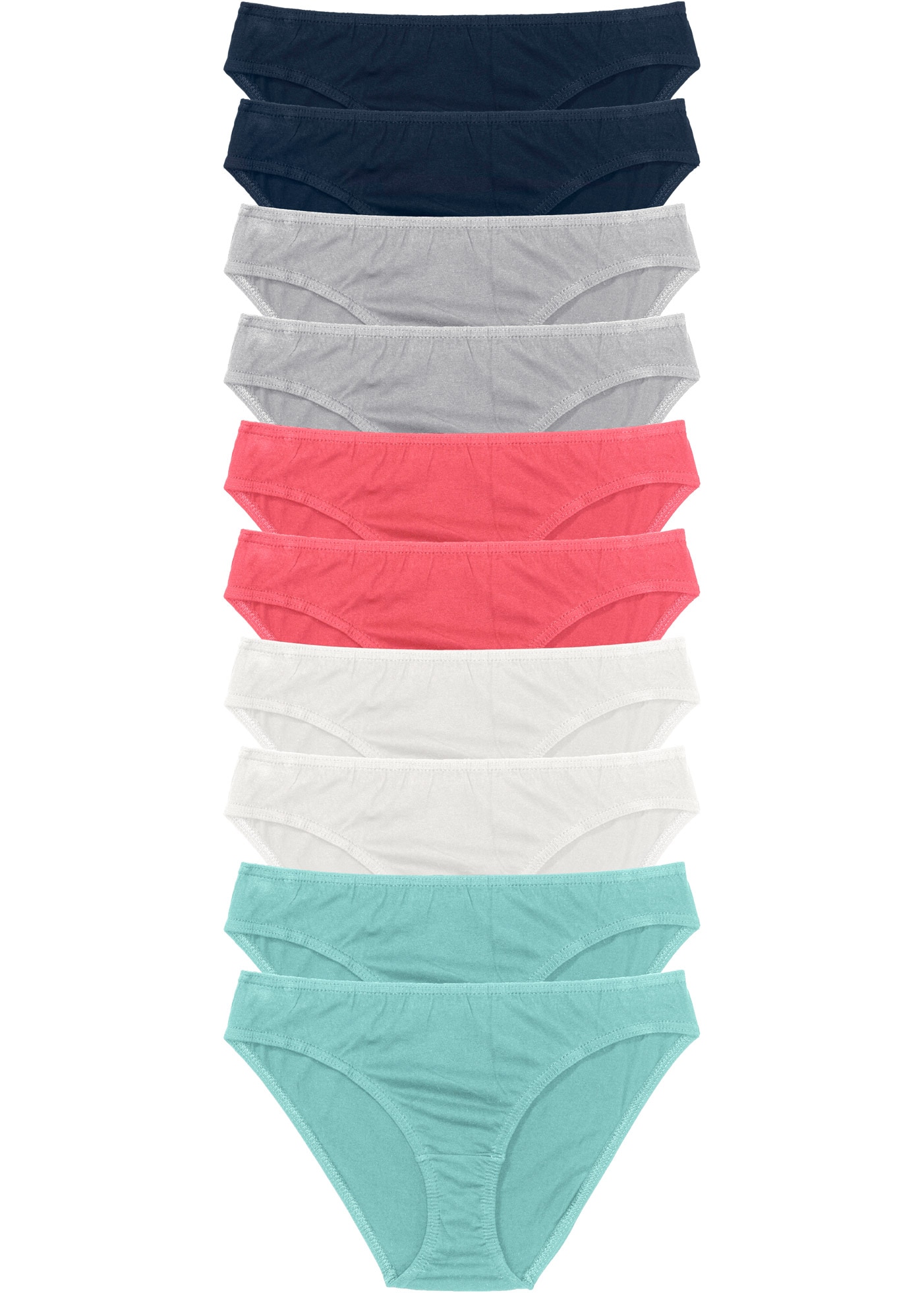 bonprix "Slip (10er Pack)" Packung, 10 Stk. bequeme Passform, aus Baumwolle, verschiedene Farben, im 10er Pack