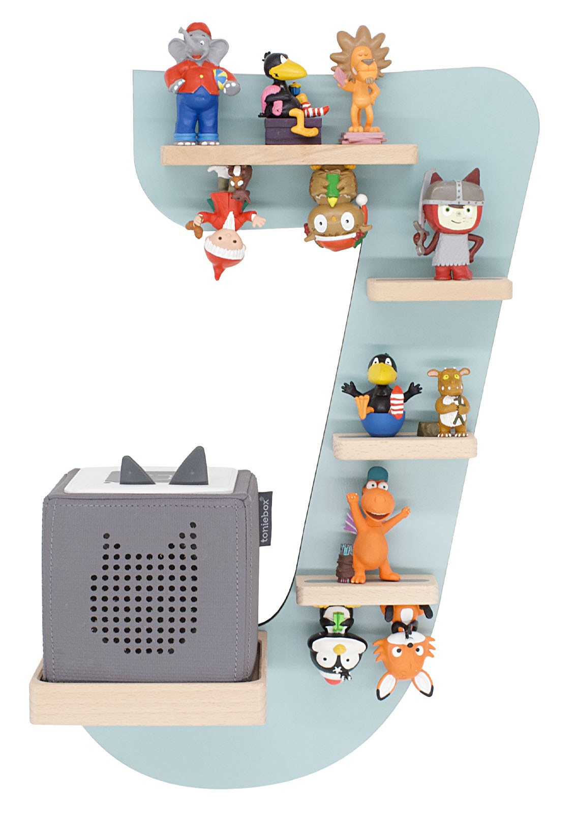 Wandregal BOARTIgrün, Wohnzimmer, Regale, "Holz Regal Buchstabe J für Toniebox Tonies Figuren"