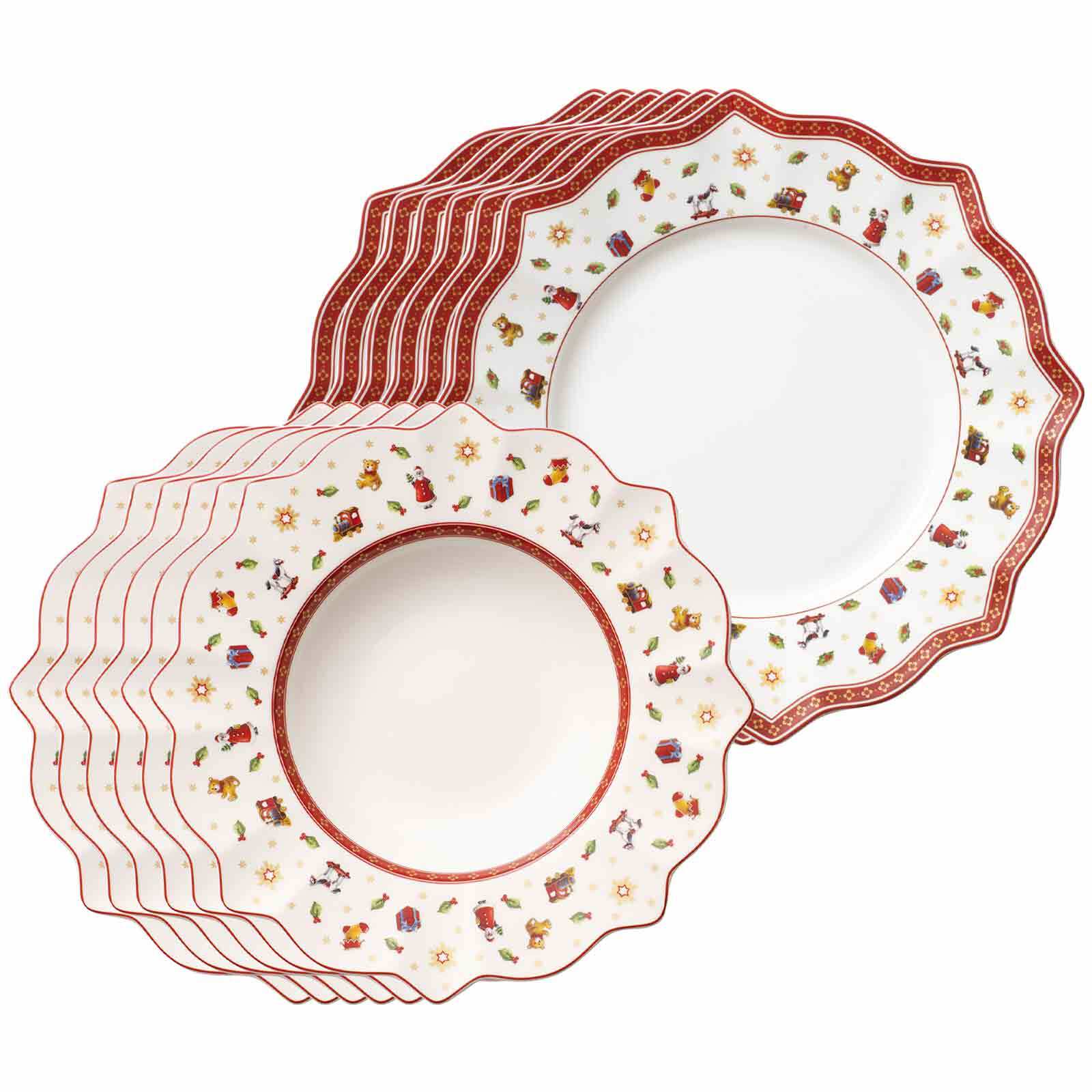 Villeroy & Boch Geschirr-Set "Tafelservice Toys Delight 12er Set weiß" Mikrowellengeeignet