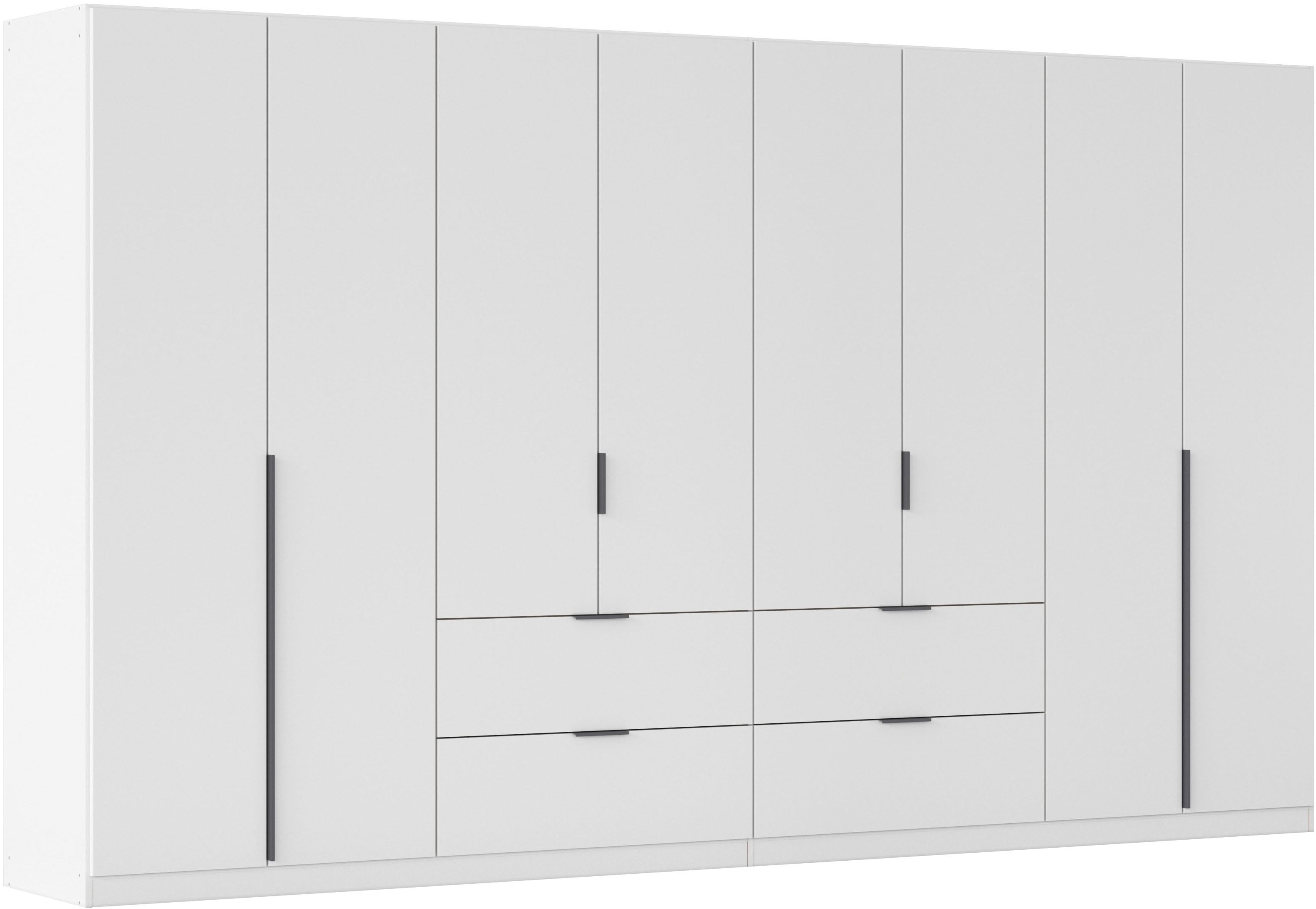 OTTO home Drehtürenschrank "Kleiderschrank Schrank Garderobe AGORDO mit Dekor- oder Hochglanzfront" in zwei Griff-Farben, Breite 360 cm, mit Außenschubkästen, Serie in 7 Breiten und 2 Höhen MADE IN GERMANY