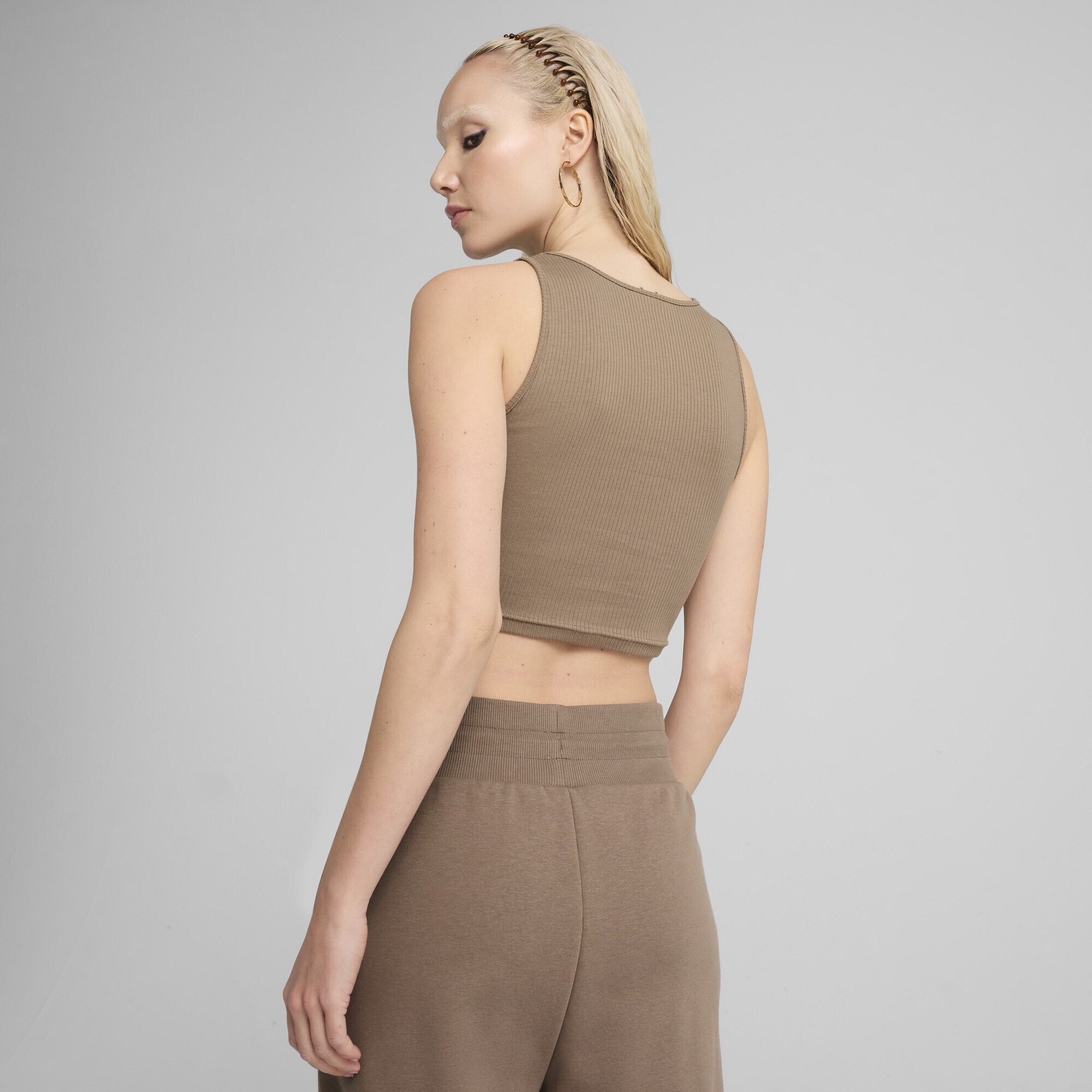 PUMA T-Shirt »WARDROBE ESS Geripptes Crop-Top Damen«