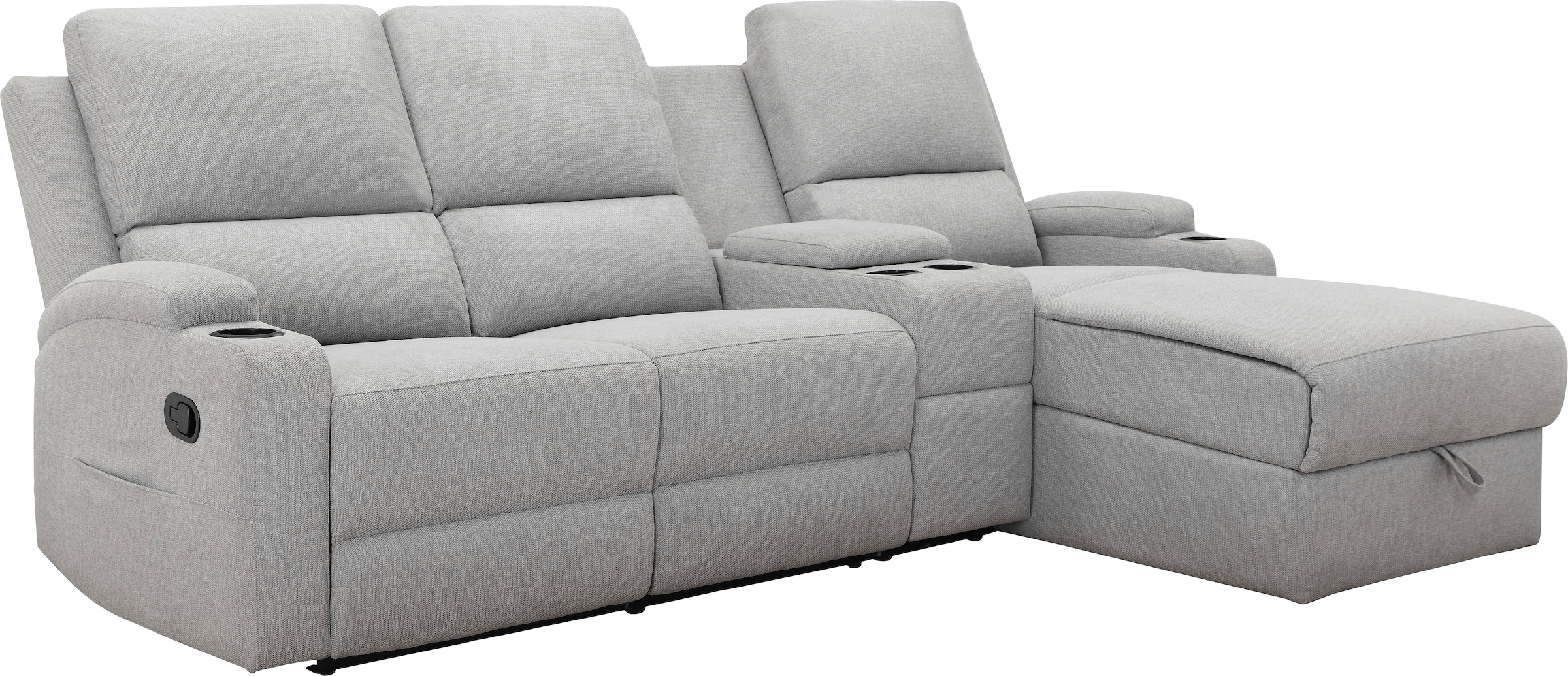 Home affaire Ecksofa »Napori Multimediasofa, 3er Kinosessel XXL, L-Form,«, Kinosofa mit Relaxfunktion, Getränkehalter, Staufach und Staukasten