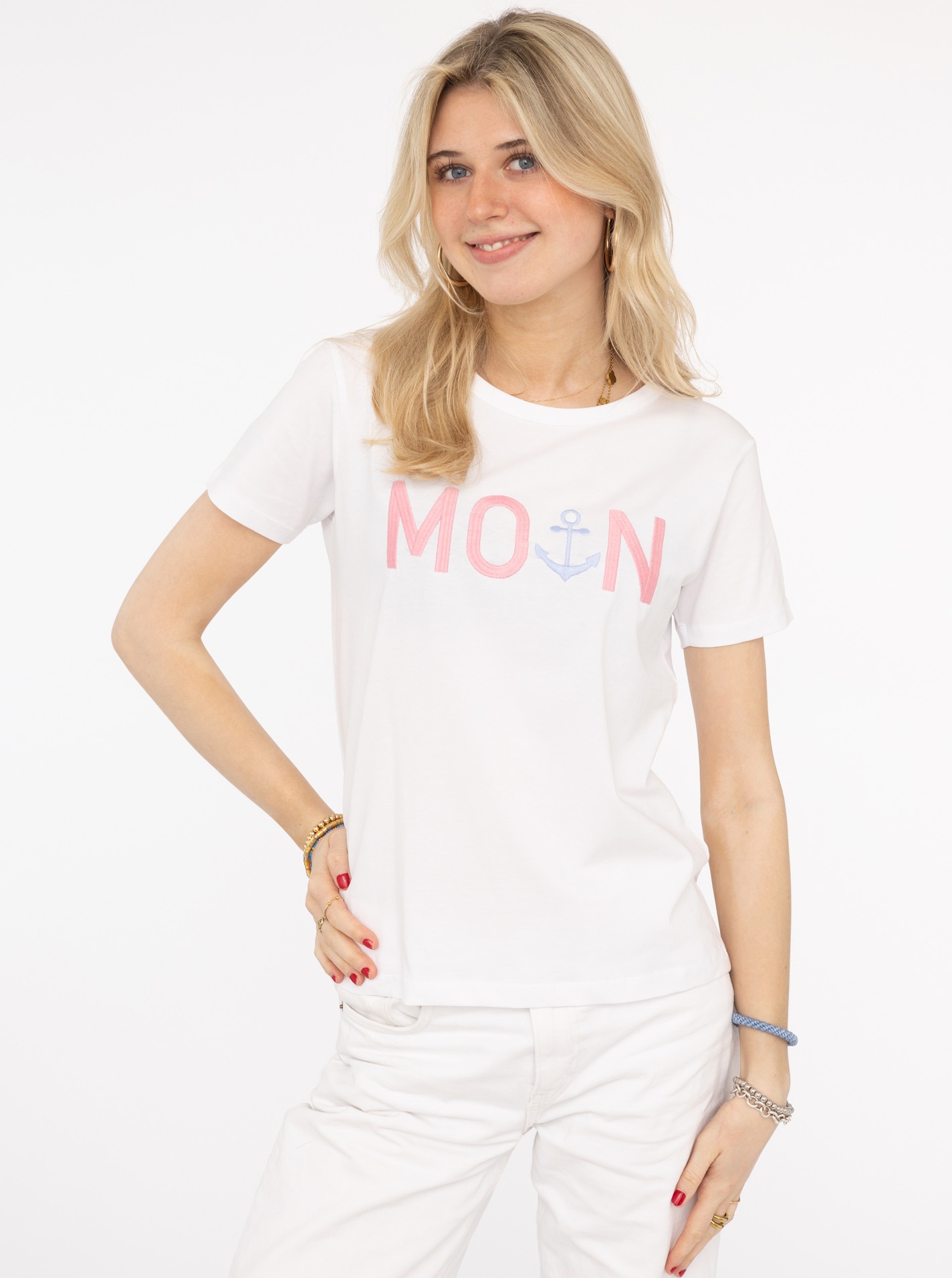 Zwillingsherz T-Shirt ""MoinZH"", Kurzarm, Rundhalsausschnitt, Stickerei, B günstig online kaufen