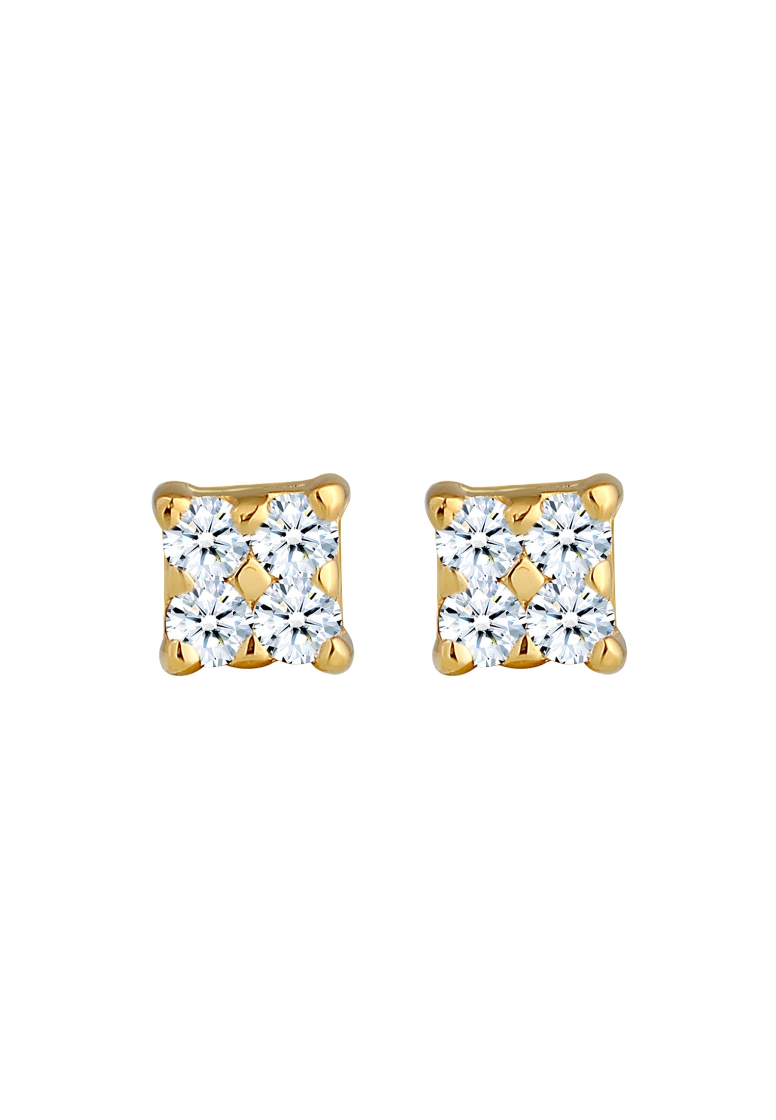 Elli DIAMONDS Paar Ohrstecker »Klassisch Elegant Diamant (0.12 ct.) 585 Gelbgold«