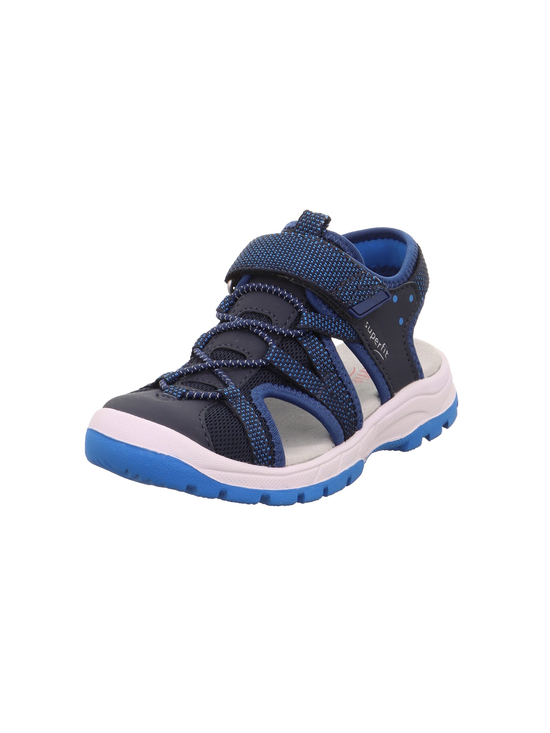 Klettschuh SUPERFIT "TORONDO LIGHT WMS: mittel", Kinder, Gr. 30, dunkelblau, Lederimitat, Textil, unifarben, Schuhe Klettschuh, Sandale, mit Klettverschluss, Größenschablone zum Download