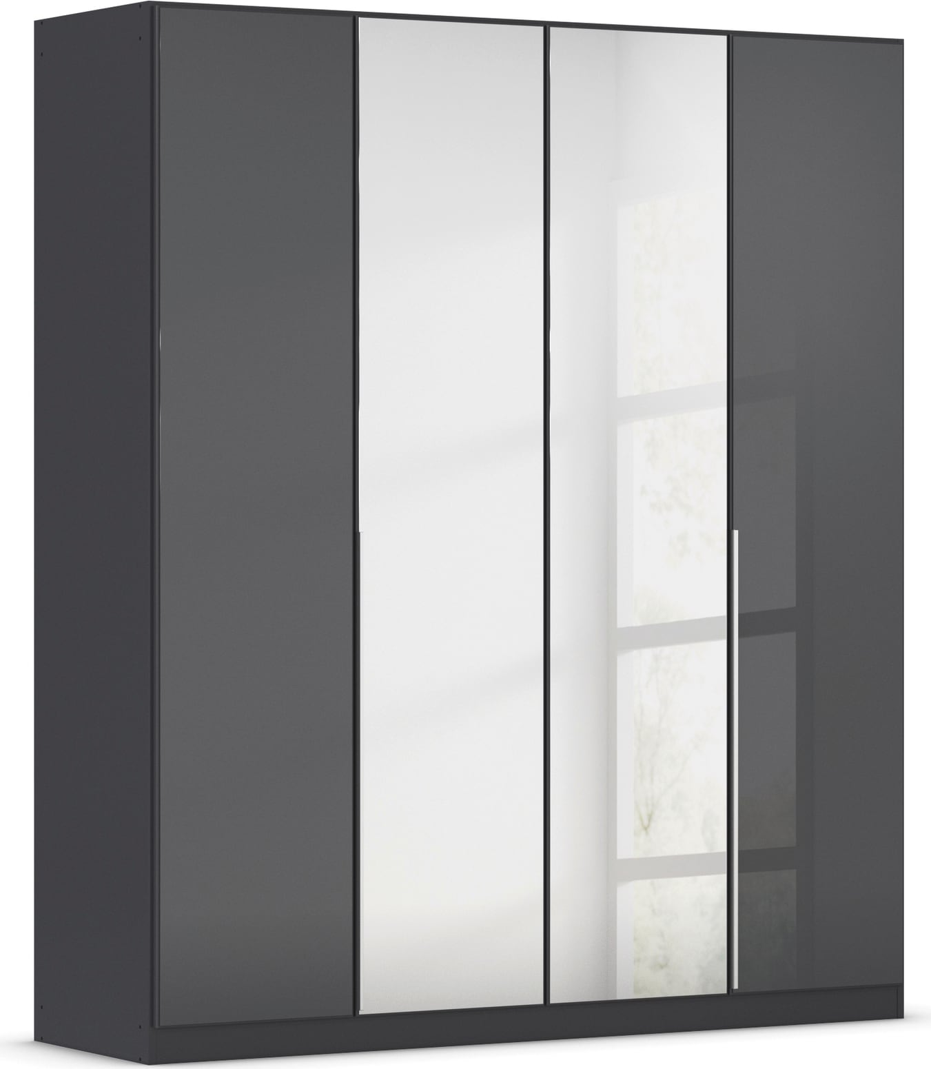 OTTO home Drehtürenschrank "Kleiderschrank Schrank Garderobe AGORDO mit Glasfront und Spiegel" in zwei Griff-Farben, Breiten 91-405 cm, durchdachte Innenausstattung, in 8 Breiten und 2 Höhen MADE IN GERMANY