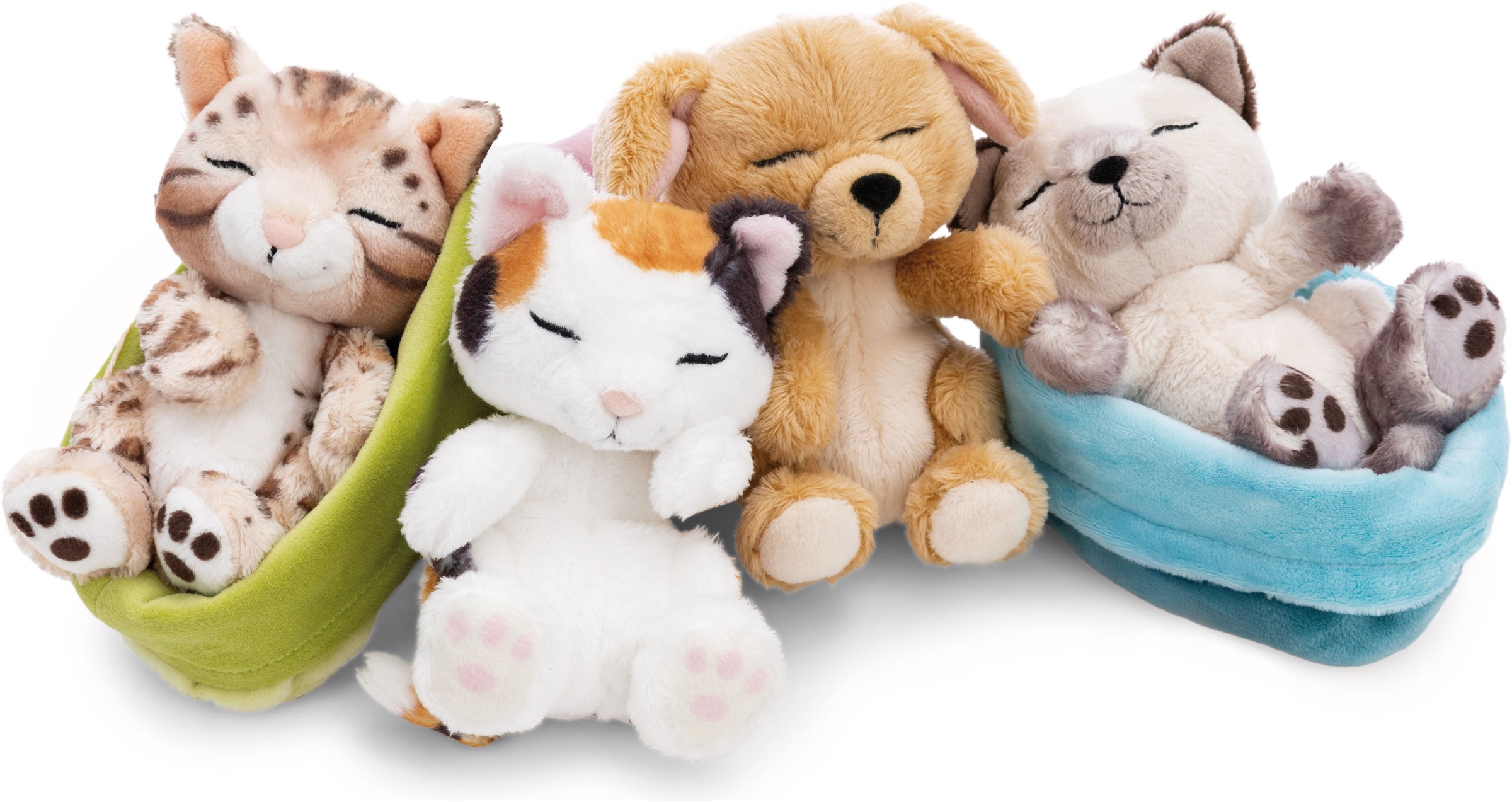 Nici Kuscheltier »Sleeping Pets, Glückskatze, 12 cm« im Körbchen