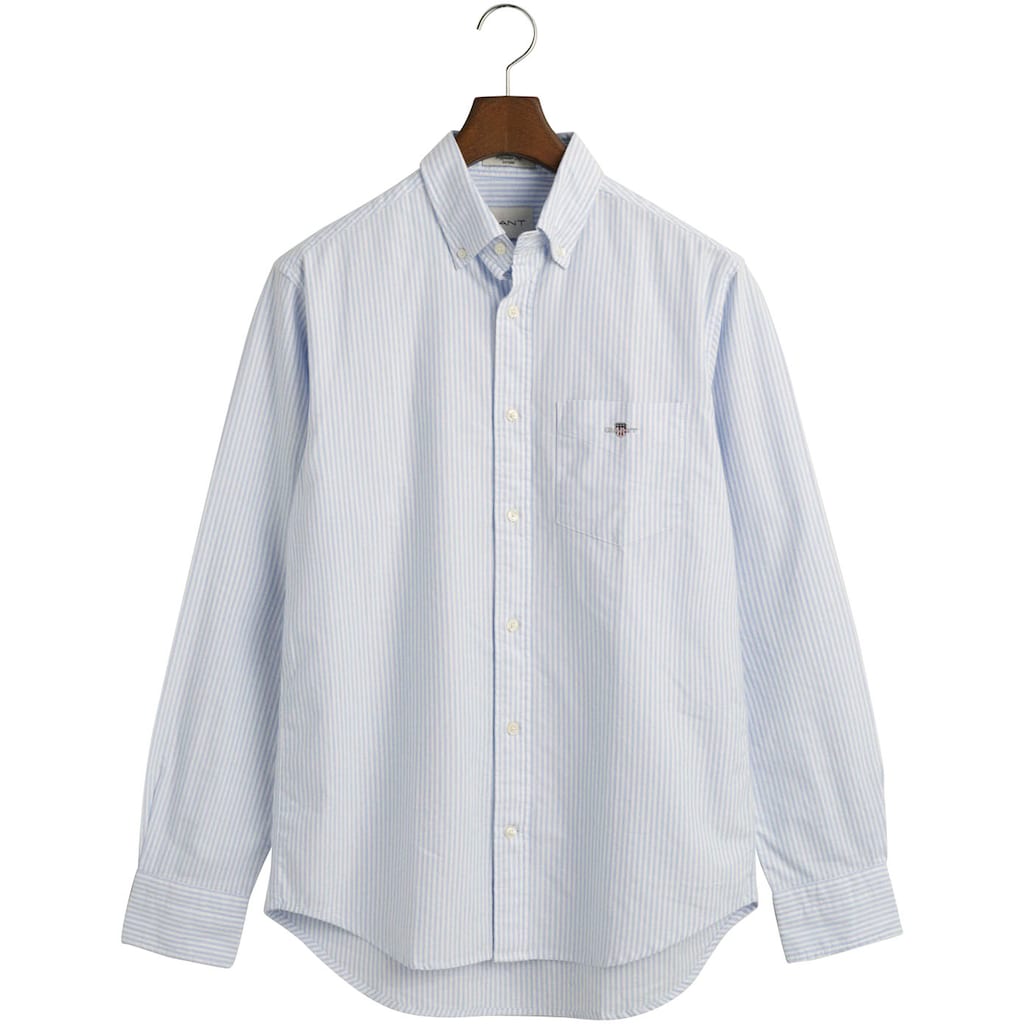 Gant Langarmhemd »Regular Fit Oxford Hemd strukturiert langlebig dicker gestreift«