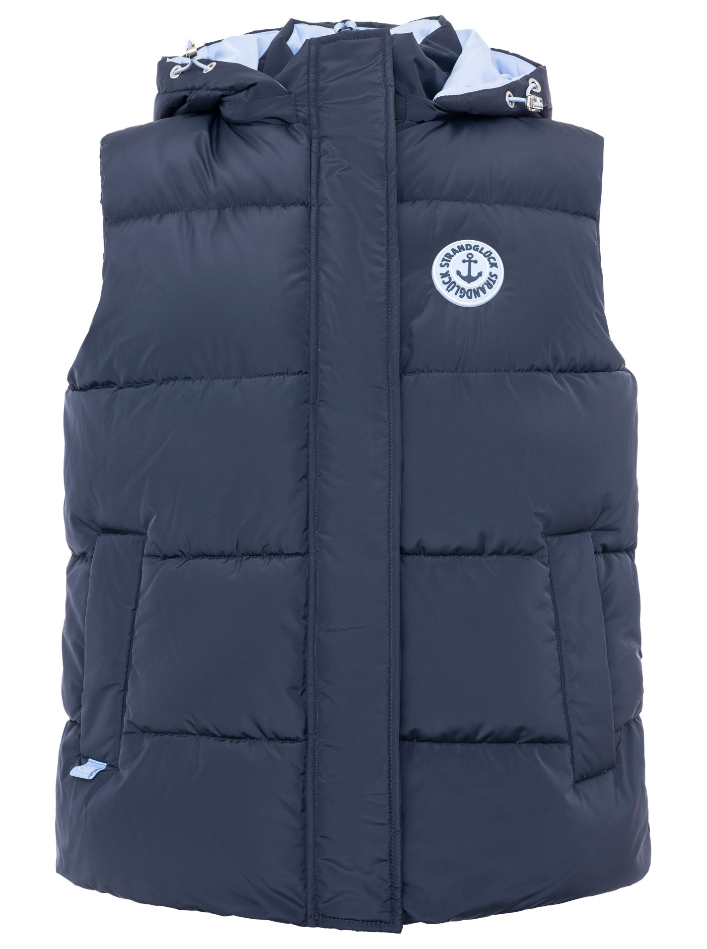 Thumbnail - Zwillingsherz Steppweste ""Strandglück"" Kapuze, Eingriffstaschen, Ankermotiv