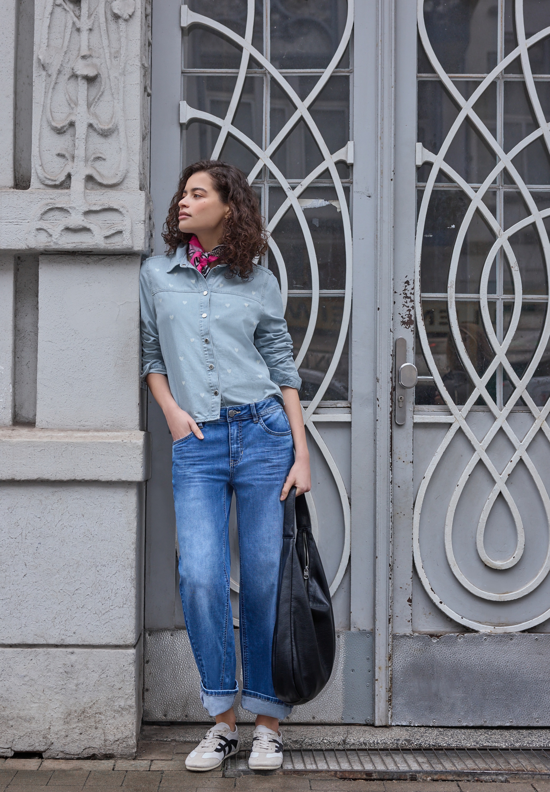 STREET ONE STUDIO Langarmbluse aus reiner Baumwolle günstig online kaufen