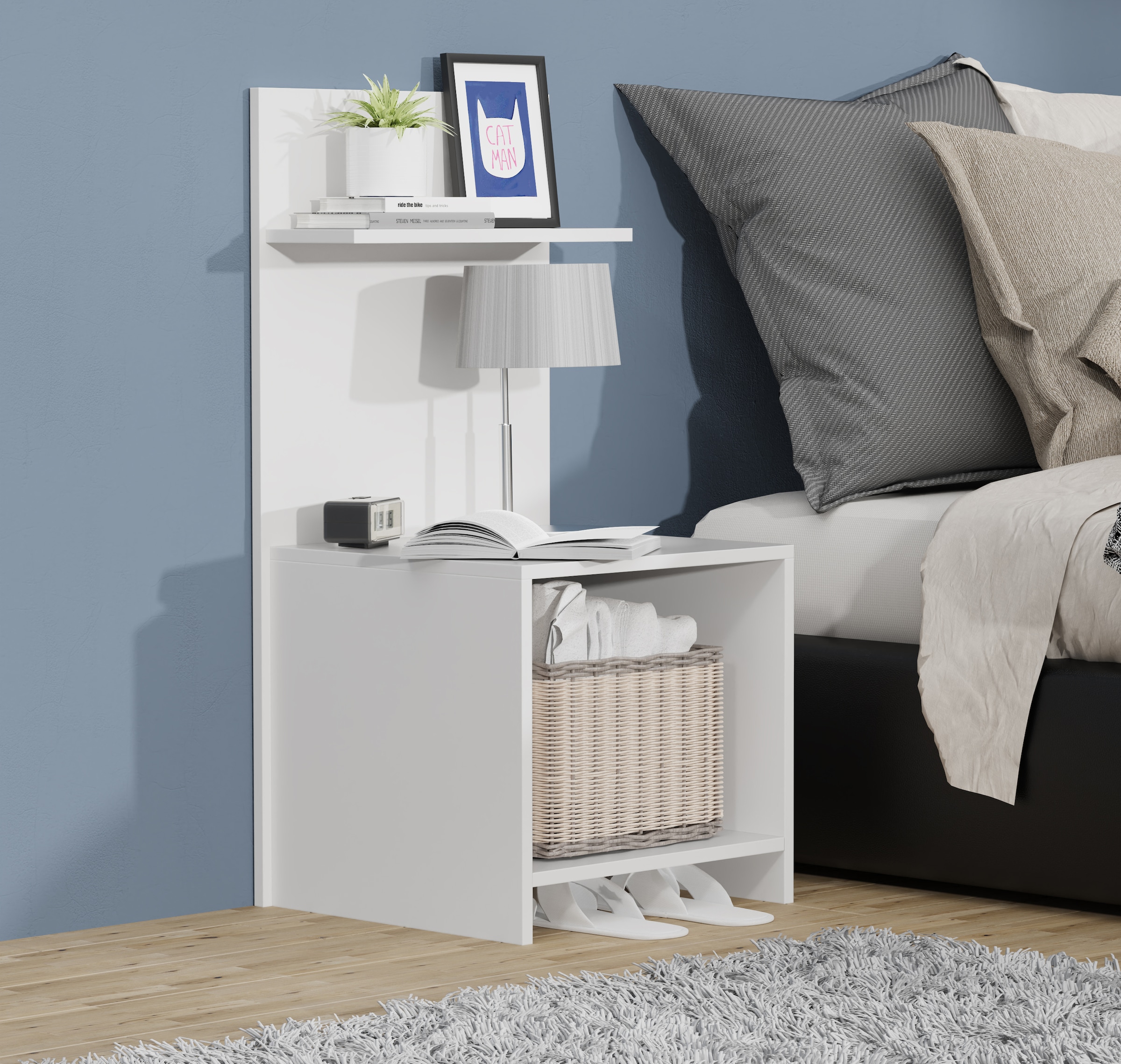 Thumbnail - VCM Nachttisch "Hoher Nachtschrank Nachttisch Beistelltisch Malisa"