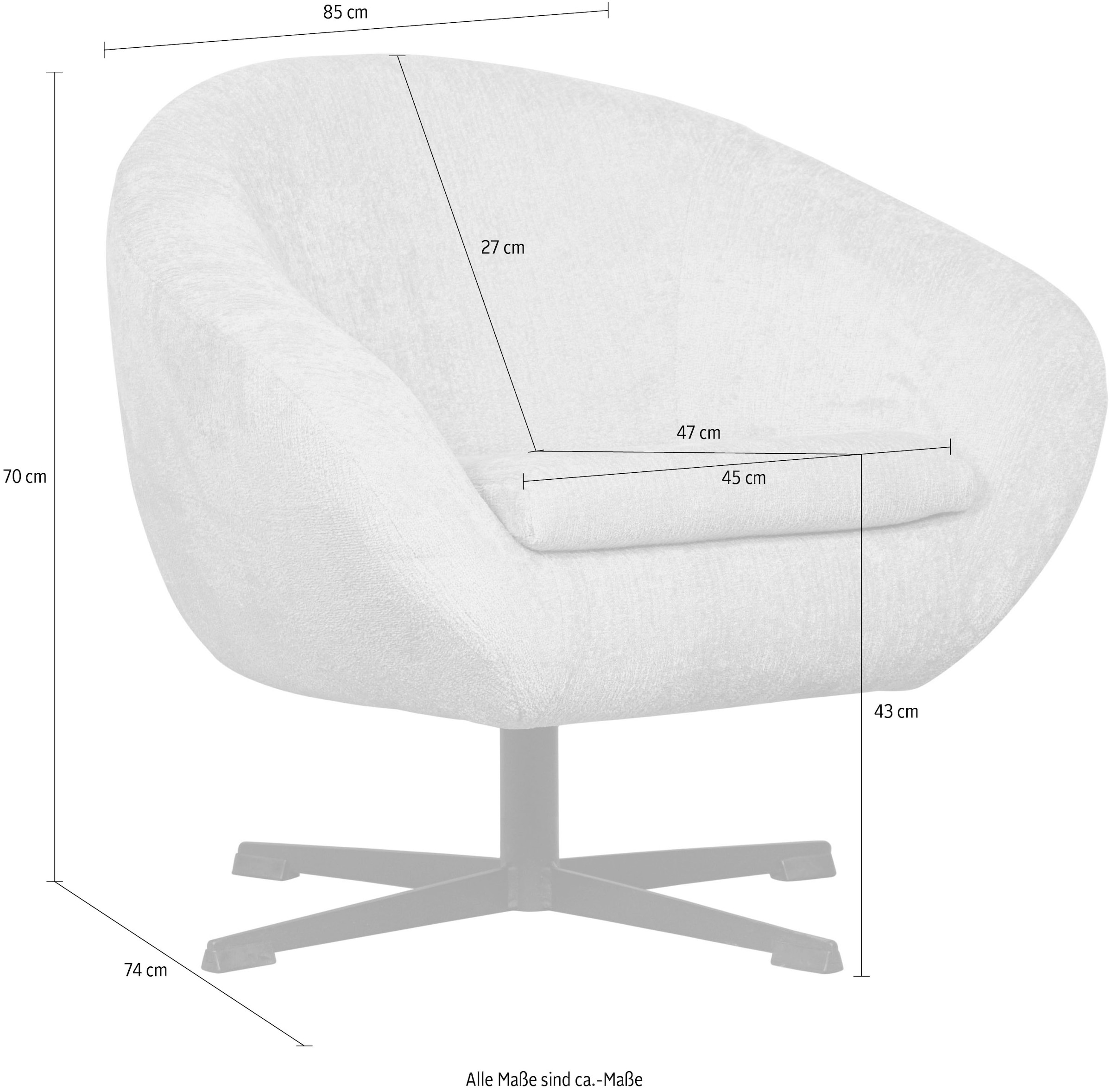 WOOOD Drehstuhl »Desert«, aus robusten Design, gepolstert, kugelförmige Sitzfläche, Höhe 70 cm