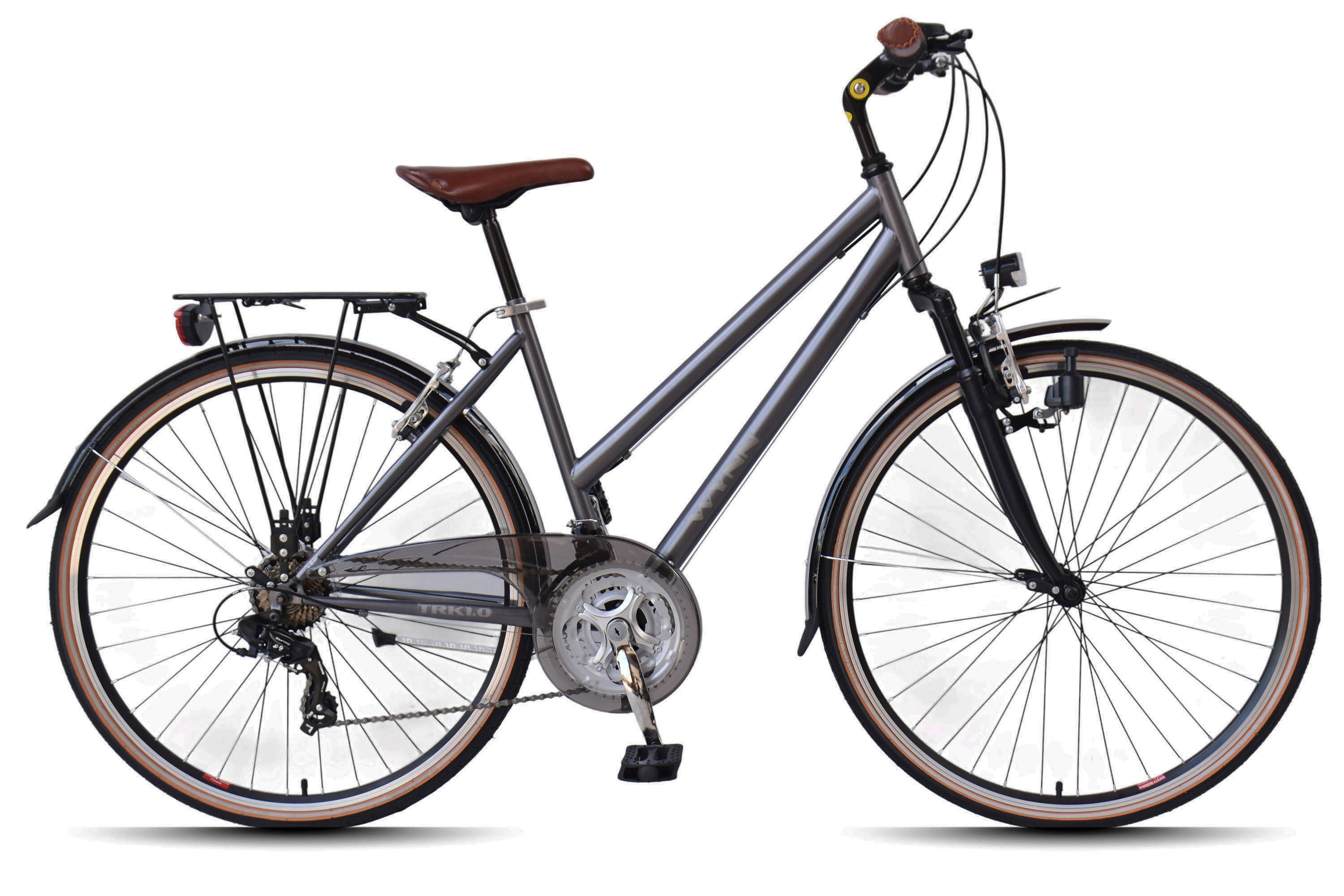 WYNN "Trekkingrad 28 Zoll Shimano Tourney 21 Gang TRK1.0 Federgabel Weiß" 21 Gang Shimano Tourney Schaltwerk