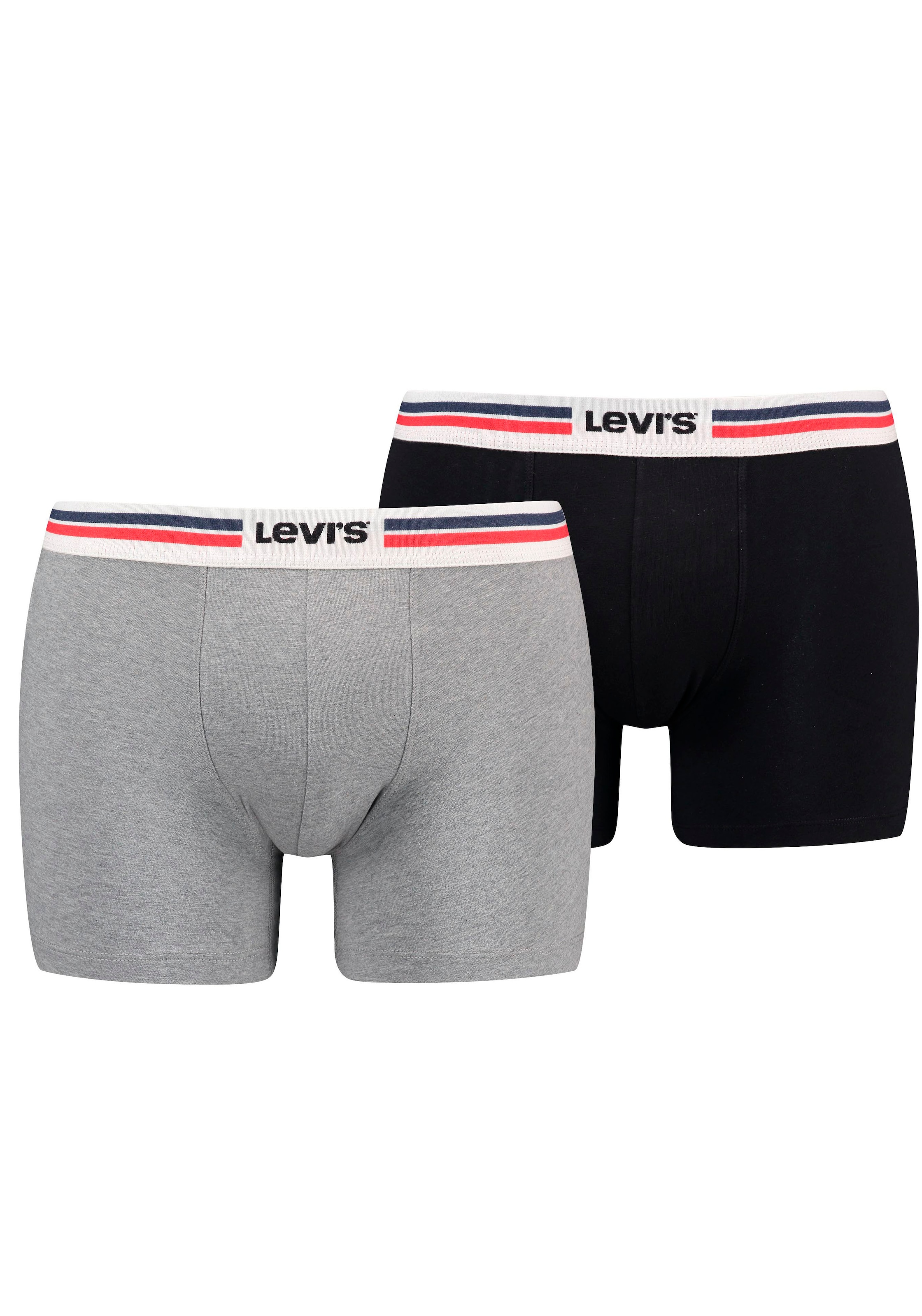 Levis Boxershorts, (Packung, 2er-Pack), mit breitem Logobund