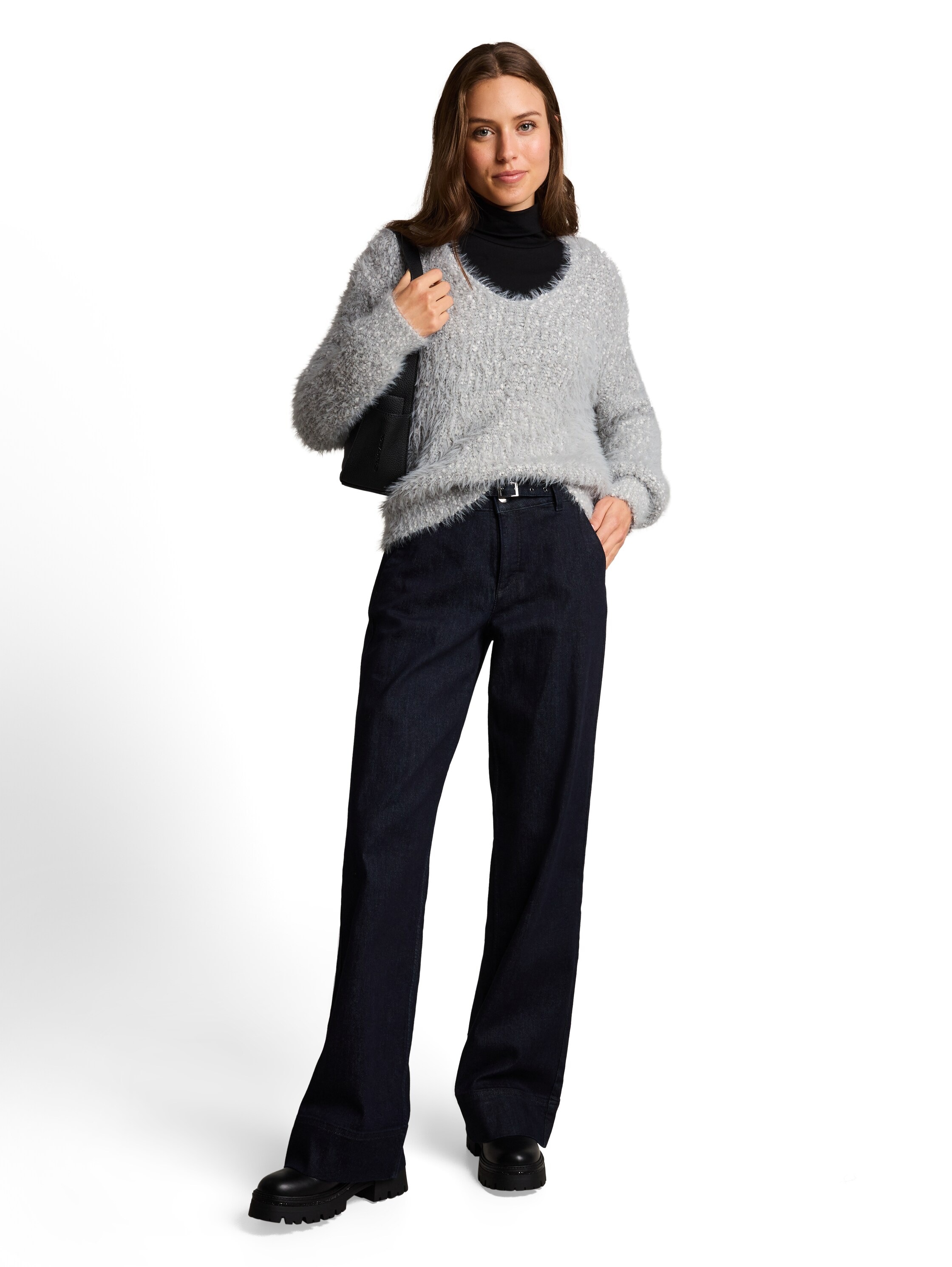 TOM TAILOR Strickpullover »Loose« Kuschel-Pullover mit V-Ausschnitt