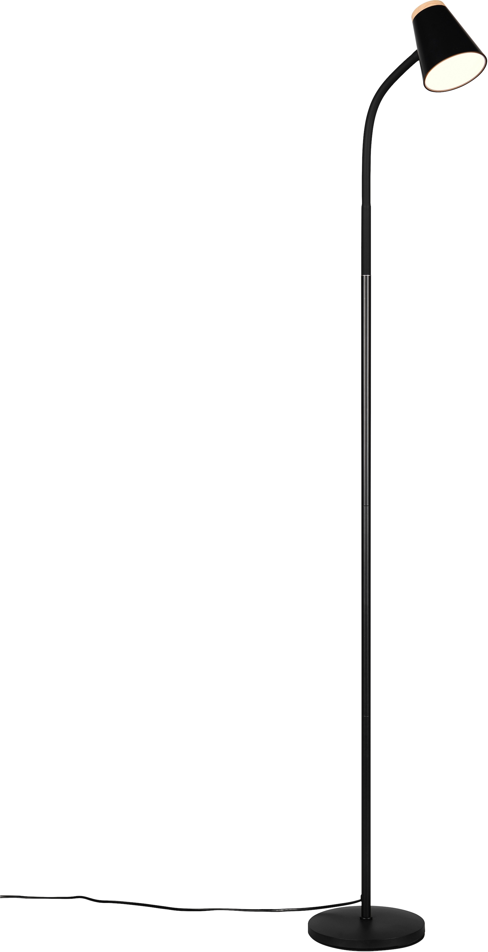 REALITY Leuchten LED Stehlampe »PONGO, LED Stehleuchte mit ON/OFF Kippschalter am Lampenschirm, 3000K«, 1 flammig, Leuchtmittel LED-Board | LED fest integriert, verstellbarer Leuchtenkopf, Höhe 145 cm, Stehlampe Leselicht 500 Lumen