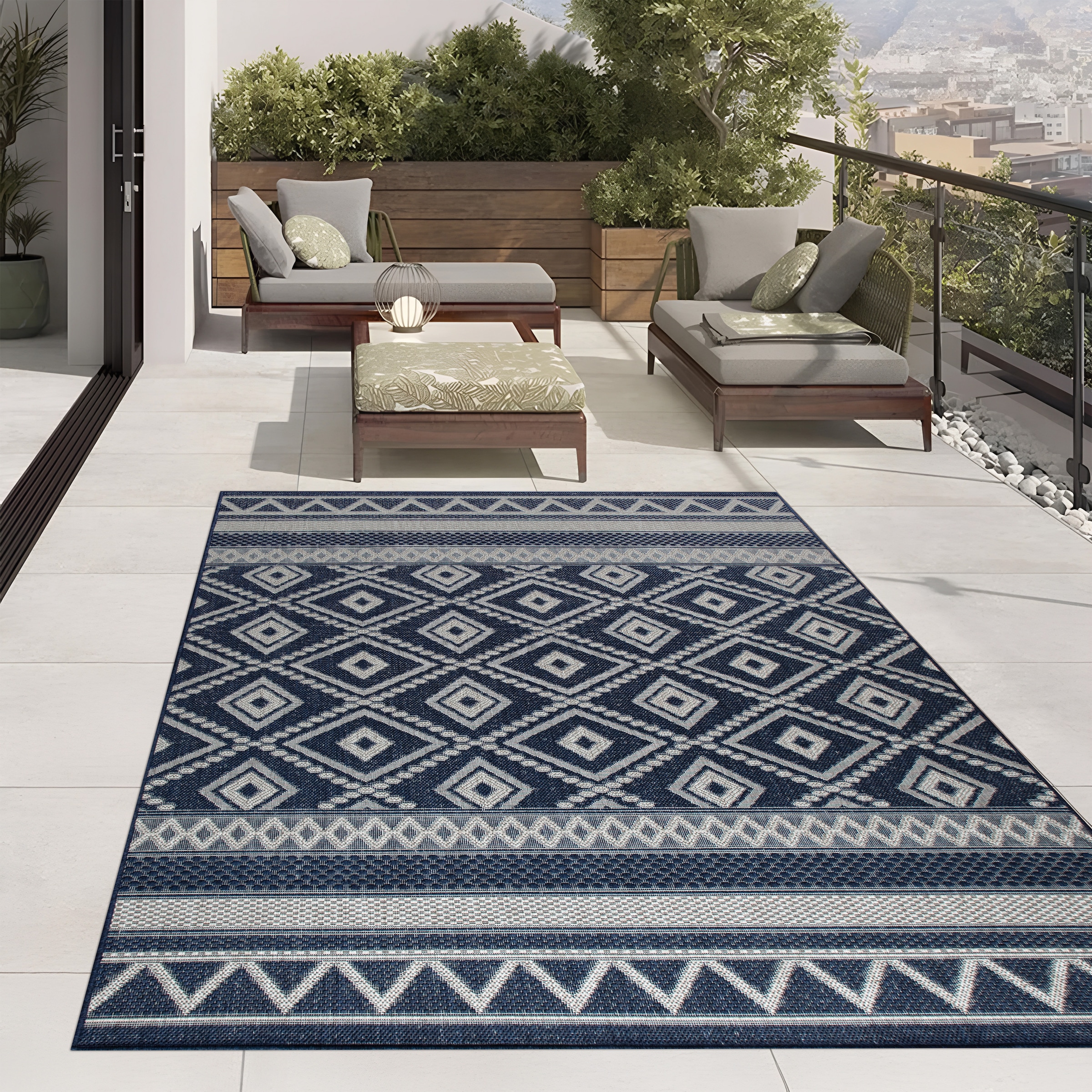 my home Teppich »Toronto auch als Läufer erhältlich«, rechteckig, 3 mm Höhe, In- und Outdoor geeignet, Sisal-Optik, Wetterfest & UV-beständig, Boho