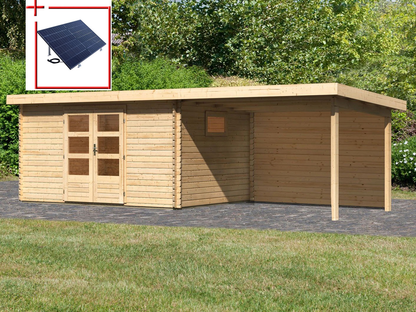 Karibu Gartenhaus "Trittau 5", mit Anbaudach und Rückwand günstig online kaufen