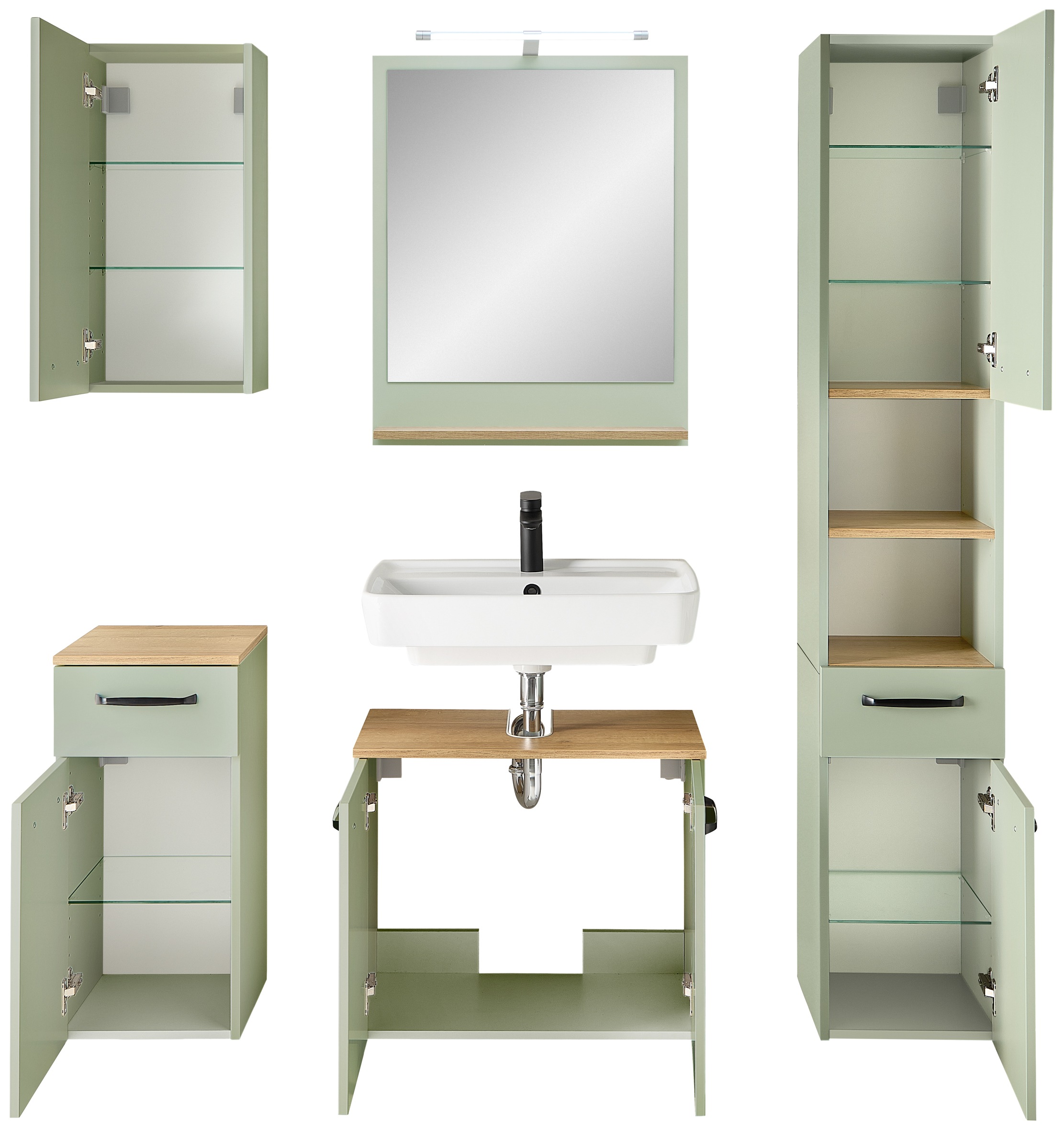 Thumbnail - Saphir Badmöbel-Set "Quickset 500, Waschbeckenunterschrank mit Spiegel" 6 Stk. tlg.