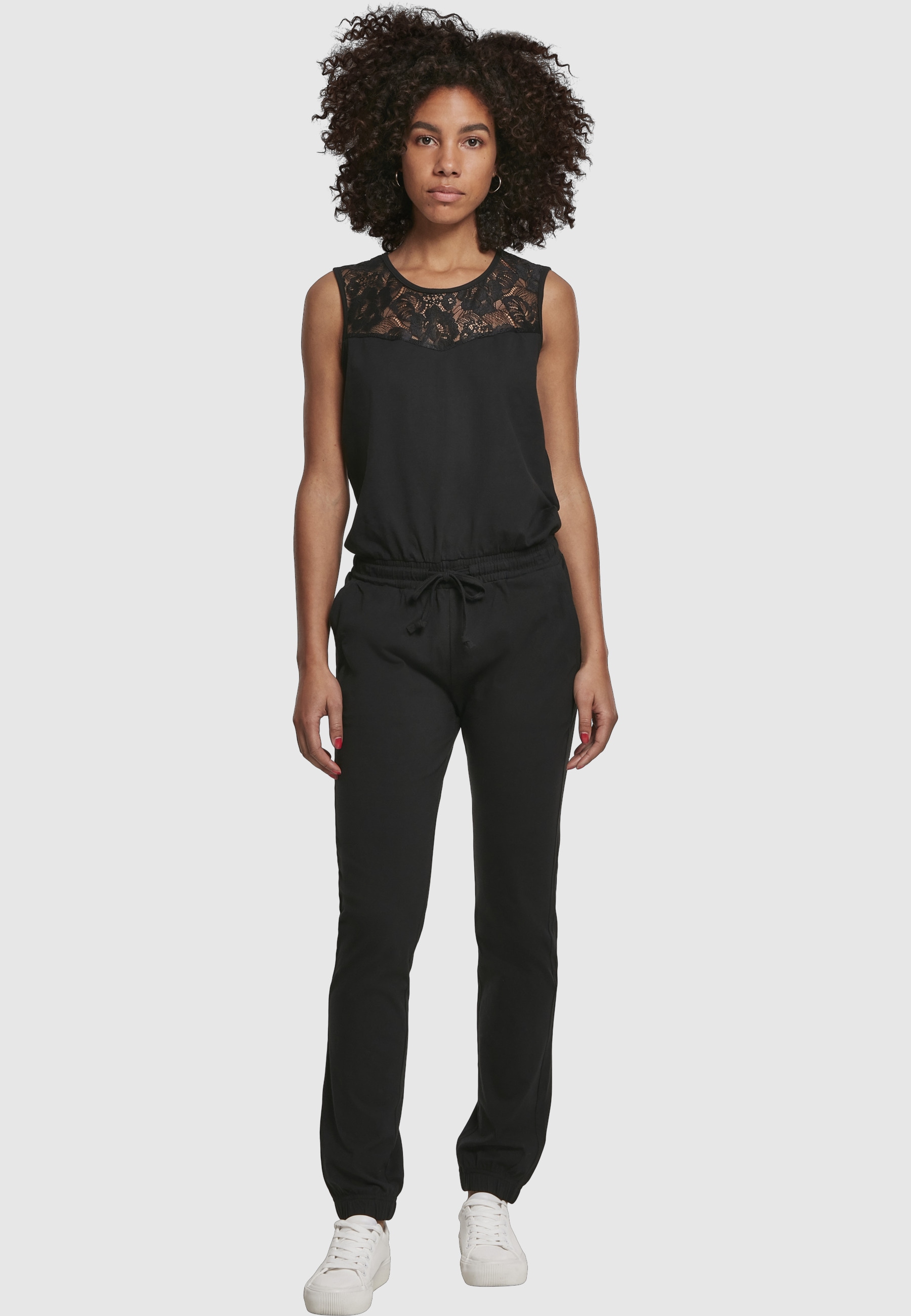 URBAN CLASSICS Jumpsuit »Urban Classics Damen Ladies Lace Block Jumpsuit« 1 Stk.