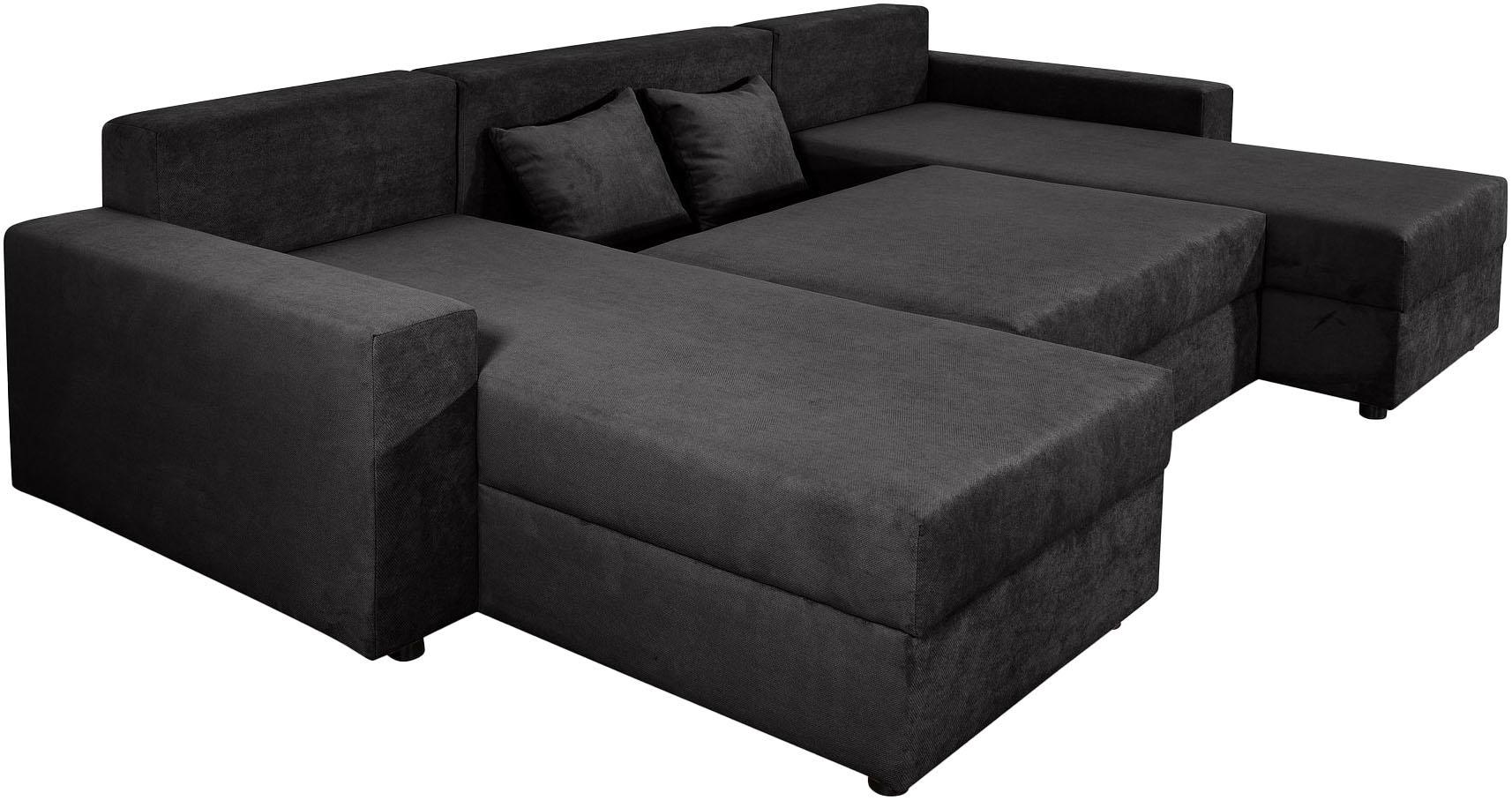 COLLECTION AB Wohnlandschaft »Pico U-Form, Breite 252, mit Armlehne Schlaffunktion, Bettkasten«, Wohnlandschaft,2 X Ottomane,Polyätherschaum Polsterung