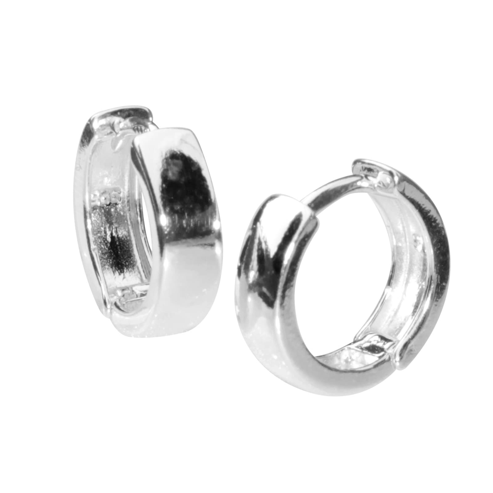 Paar Creolen OSTSEE-SCHMUCK "Ostsee-Schmuck Creole Babsi 14.40 Creole Babsi 14.40", weiß, Ohrringe, Damen, 14 x 4,0mm, Silber 925 (Sterlingsilber)