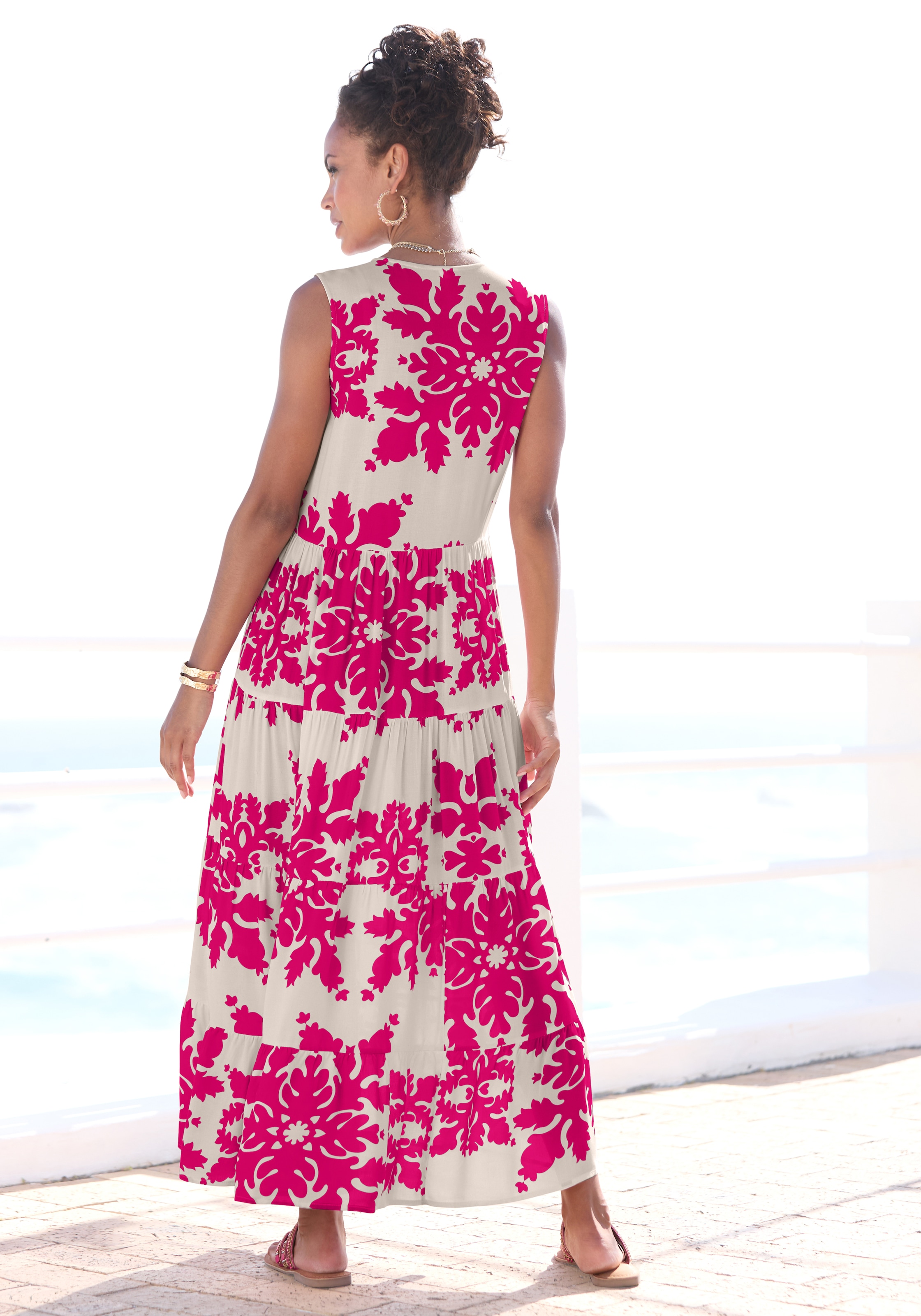 Vivance Maxikleid, mit Volants, Sommerkleid