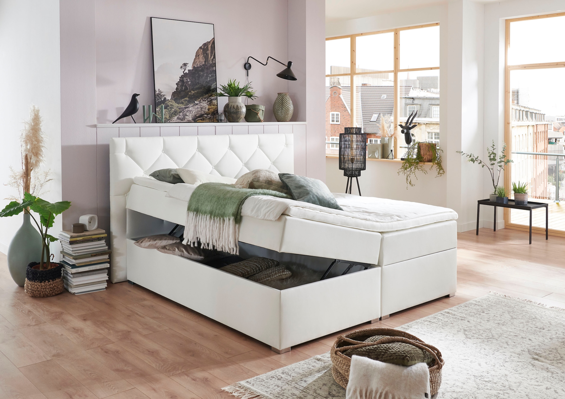 ATLANTIC home collection Boxbett »Meike«, mit XXL-Bettkasten und Topper